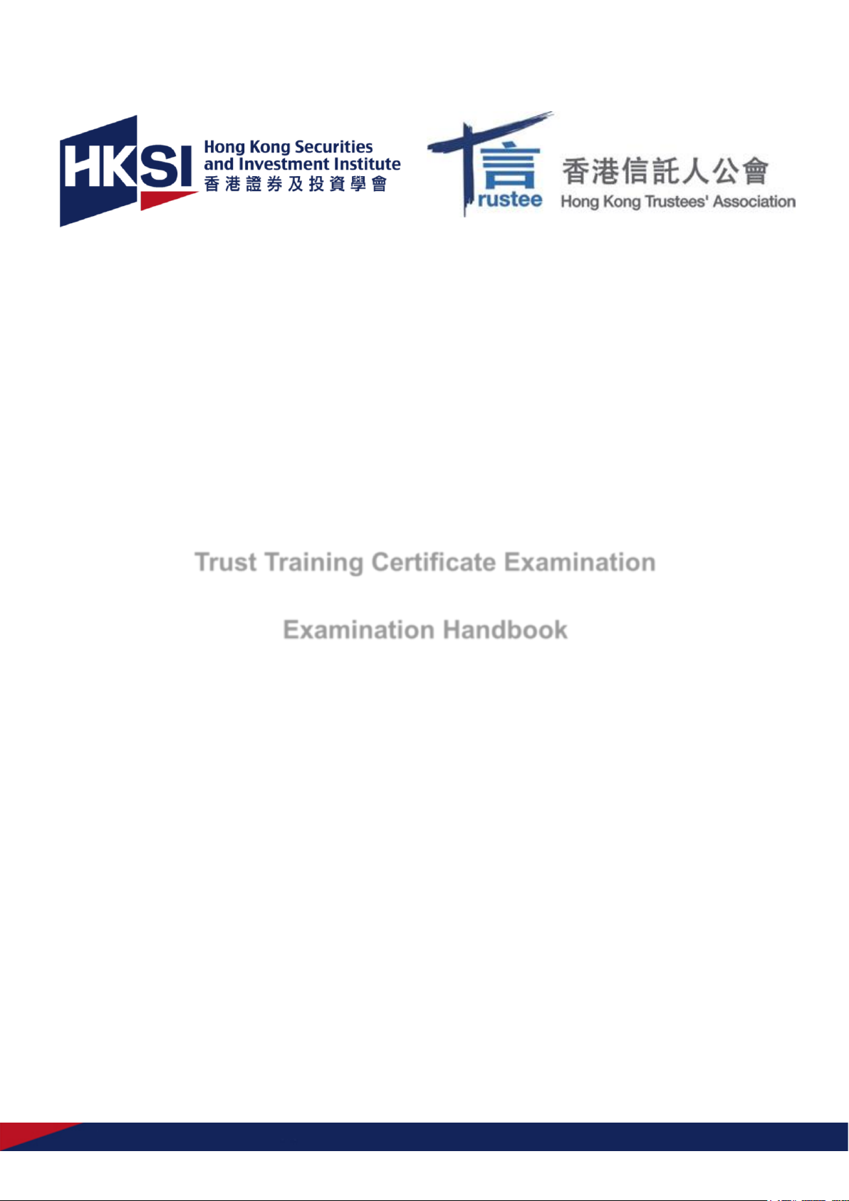 Trust Training Certificate Examination Examination Handbook
