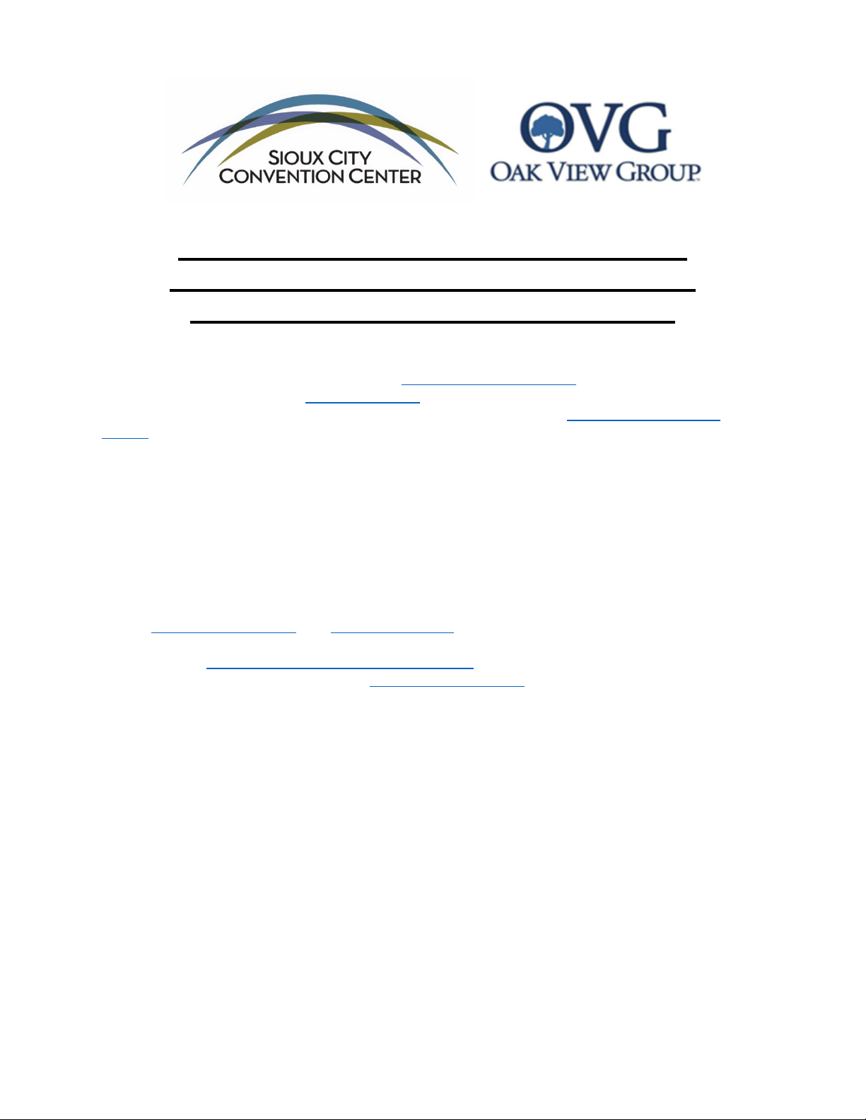 Sioux City Announces Oak View Group as New Private Management and Food Service Partner at Sioux City Convention Center