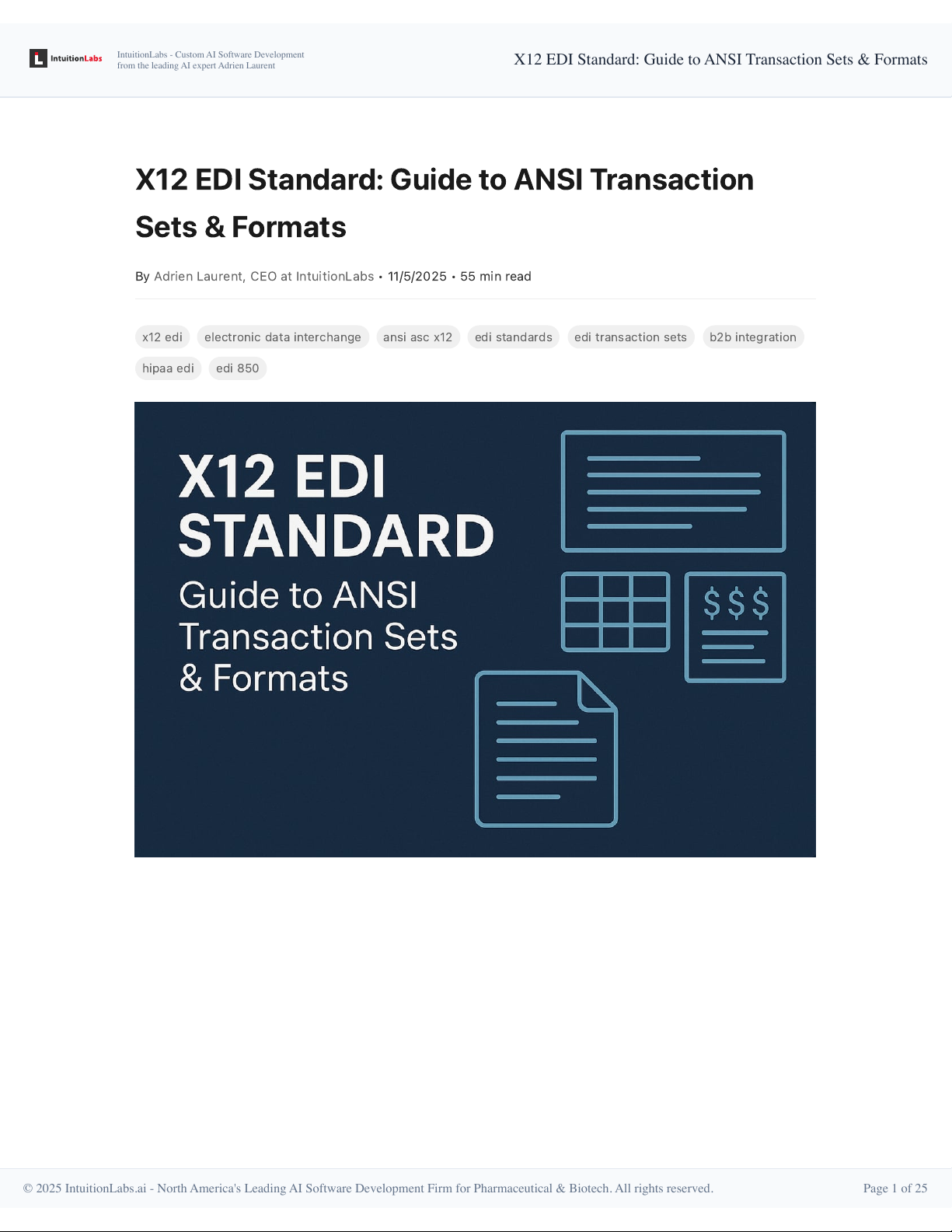 X12 EDI Standard: Guide to ANSI Transaction Sets & Formats