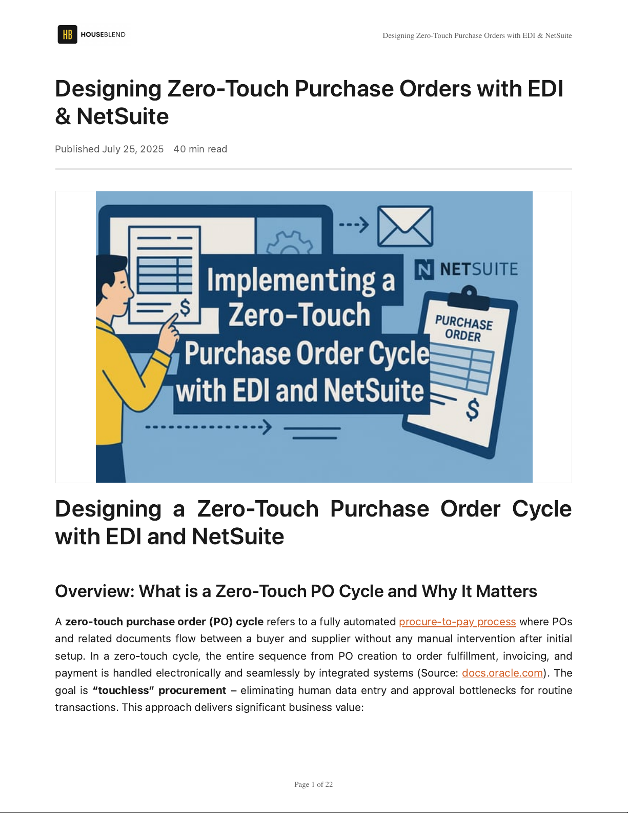 Designing Zero-Touch Purchase Orders with EDI & NetSuite