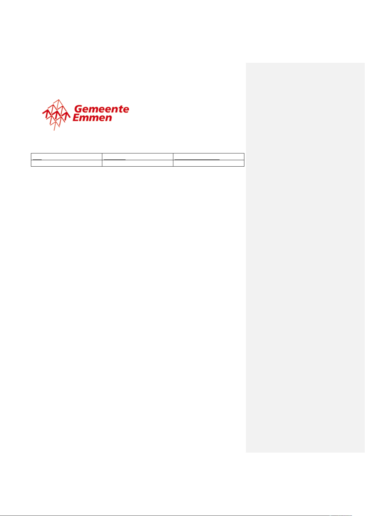 Handelingen van de raad van de gemeente Emmen