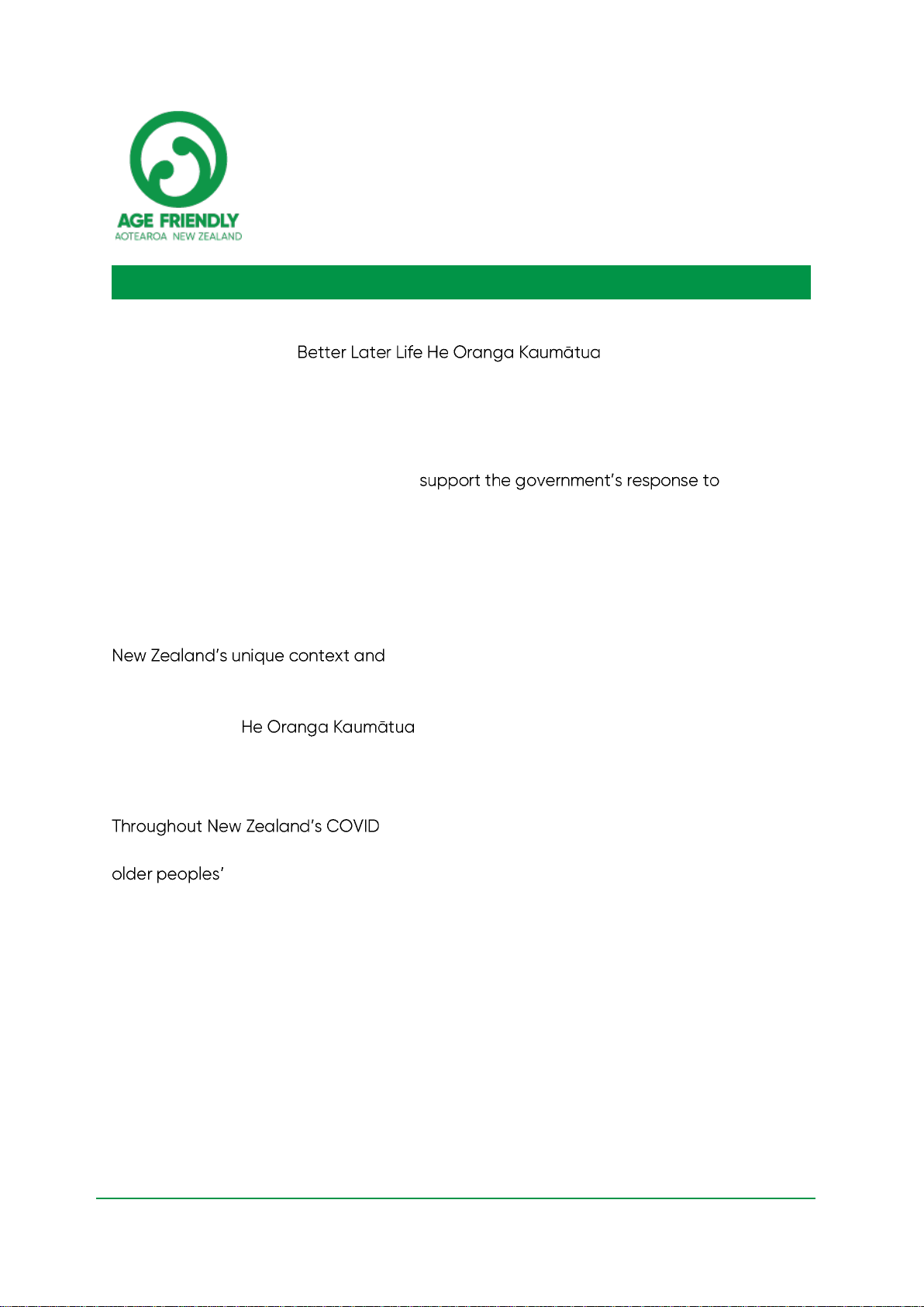 World Health Organisation Global Network of Age-friendly Communities and Cities Annual report July 2019 to June 2020