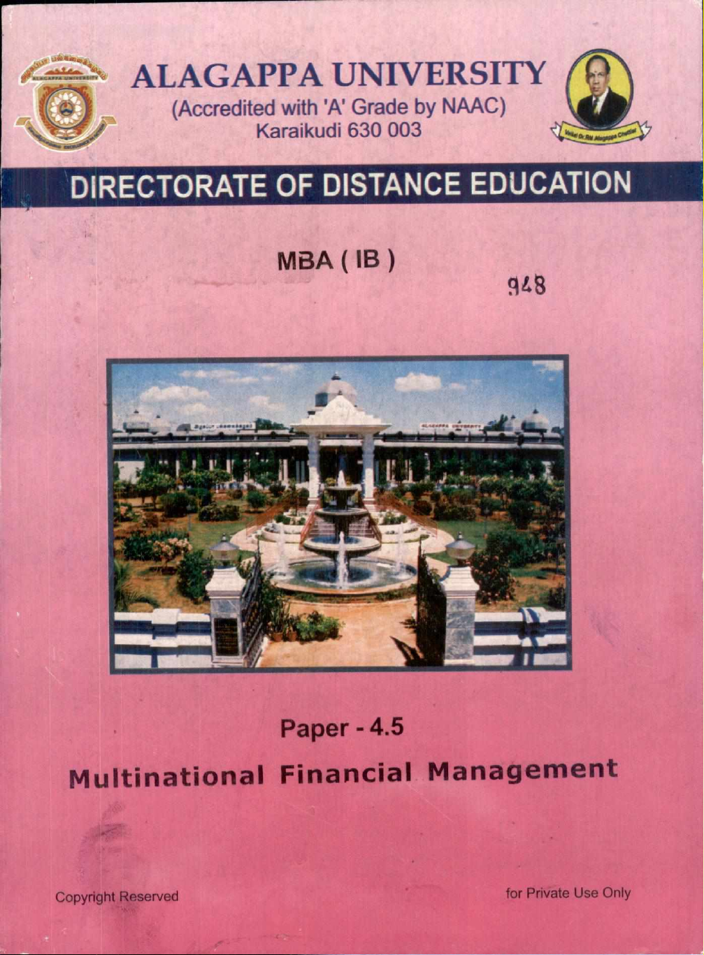 MULTINATIONAL FINANCIAL MANAGEMENT