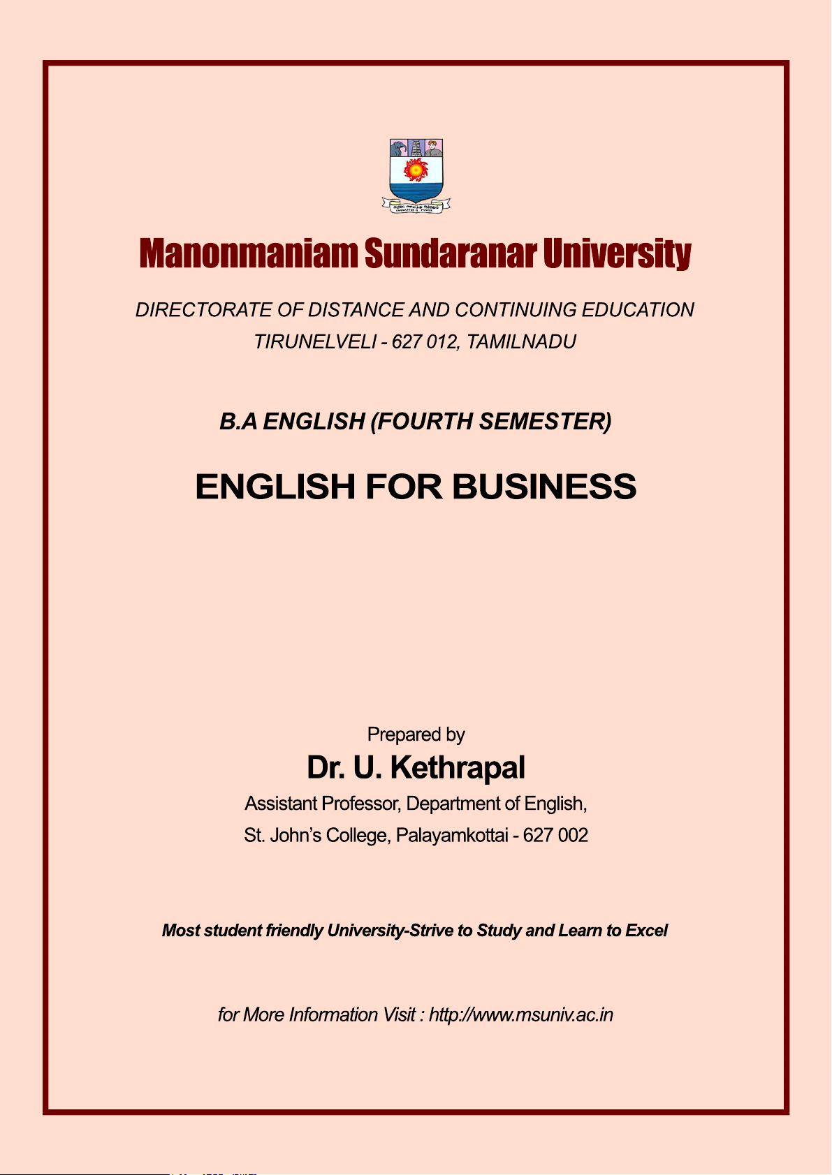 ENGLISH FOR BUSINESS