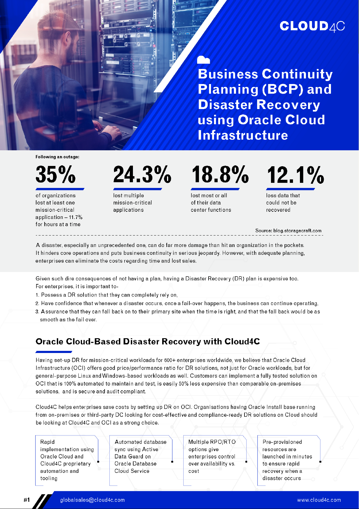 Business Continuity Planning (BCP) and Disaster Recovery using Oracle Cloud Infrastructure