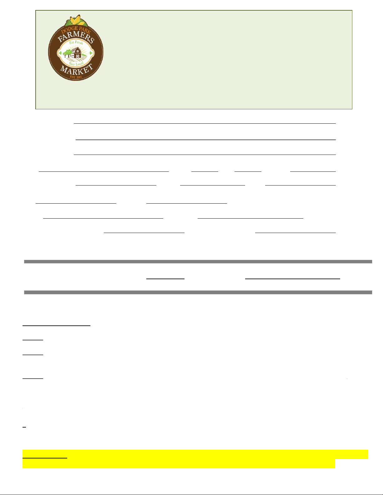 Vendor Contract and Application
