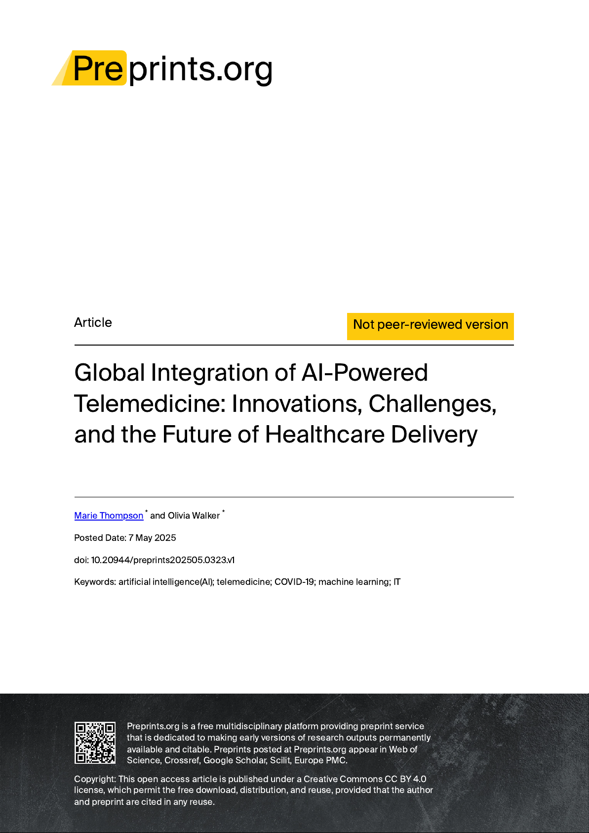 Global Integration of AI-Powered Telemedicine: Innovations, Challenges, and the Future of Healthcare Delivery
