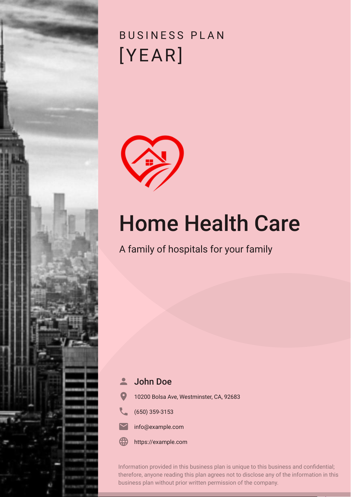 Home Health Care Business Plan [YEAR]