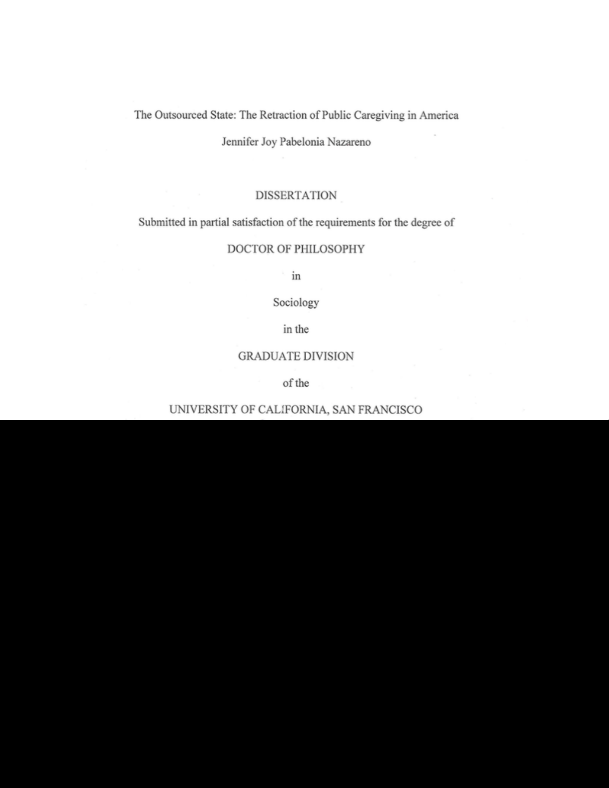 The Outsourced State: The Retraction of Public Caregiving in America