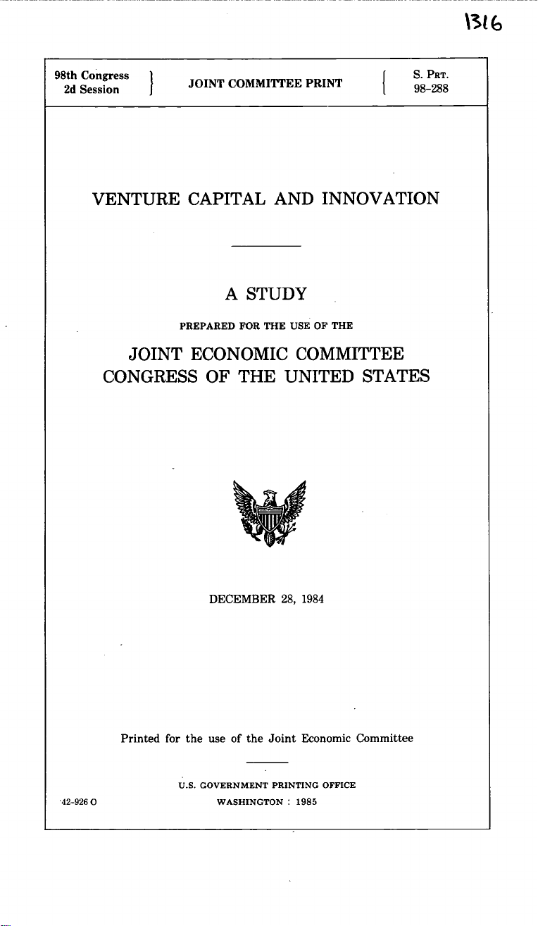 VENTURE CAPITAL AND INNOVATION