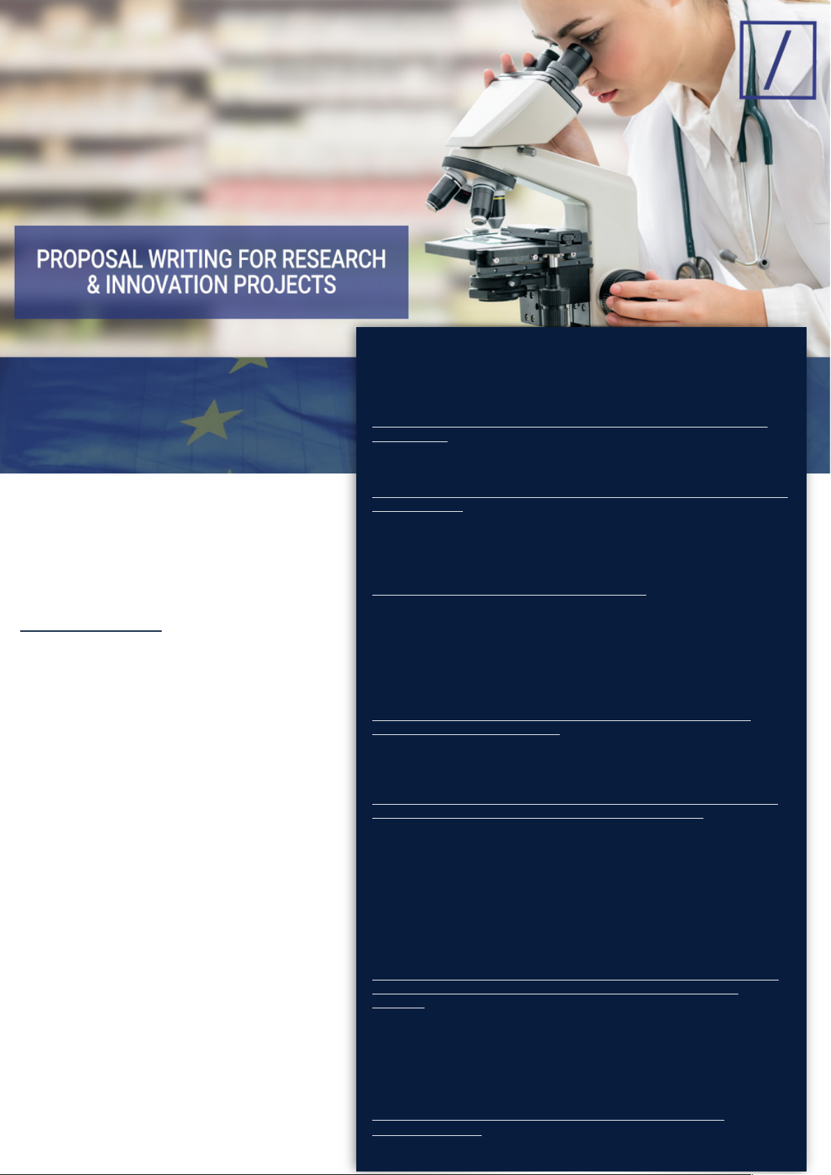 PROPOSAL WRITING FOR RESEARCH & INNOVATION PROJECTS