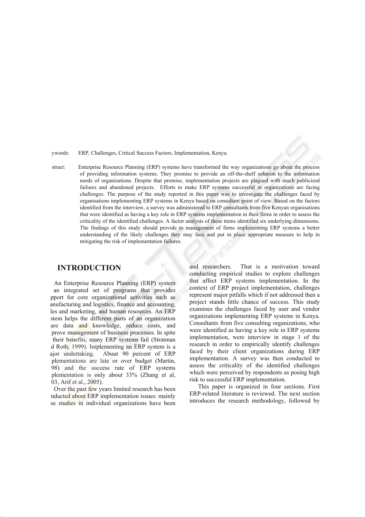 ERP IMPLEMENTATION CHALLENGES Vendors’ Perspective