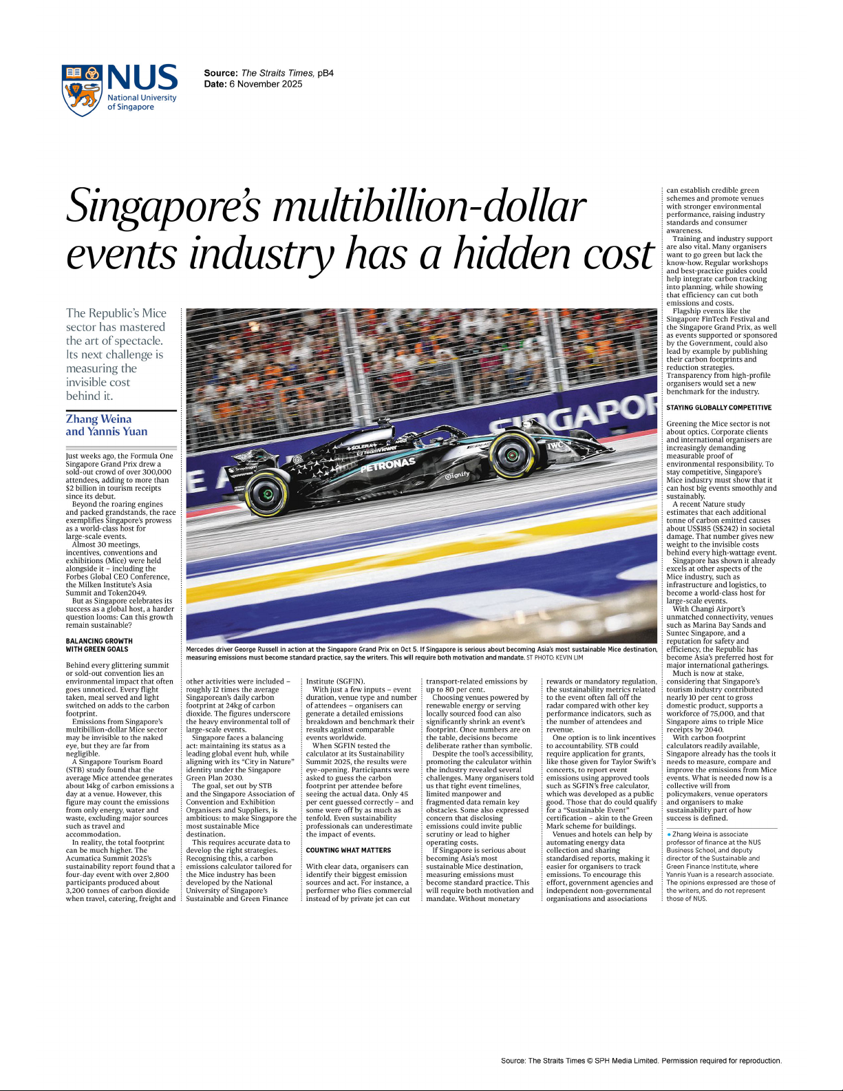 Singapore's multibillion-dollar events industry has a hidden cost