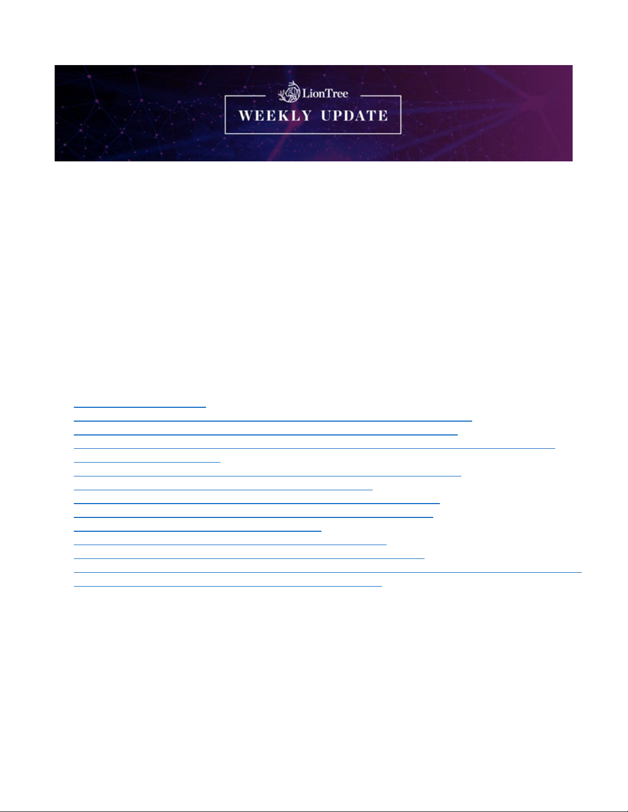 WEEKLY UPDATE