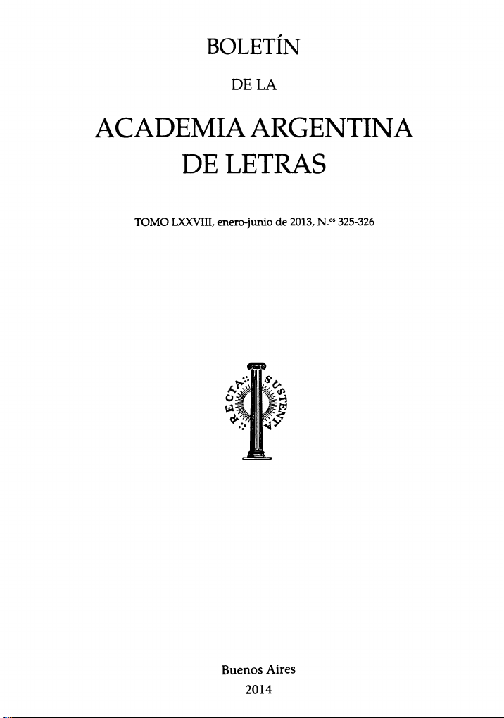 BOLETÍN DE LA ACADEMIA ARGENTINA DE LETRAS