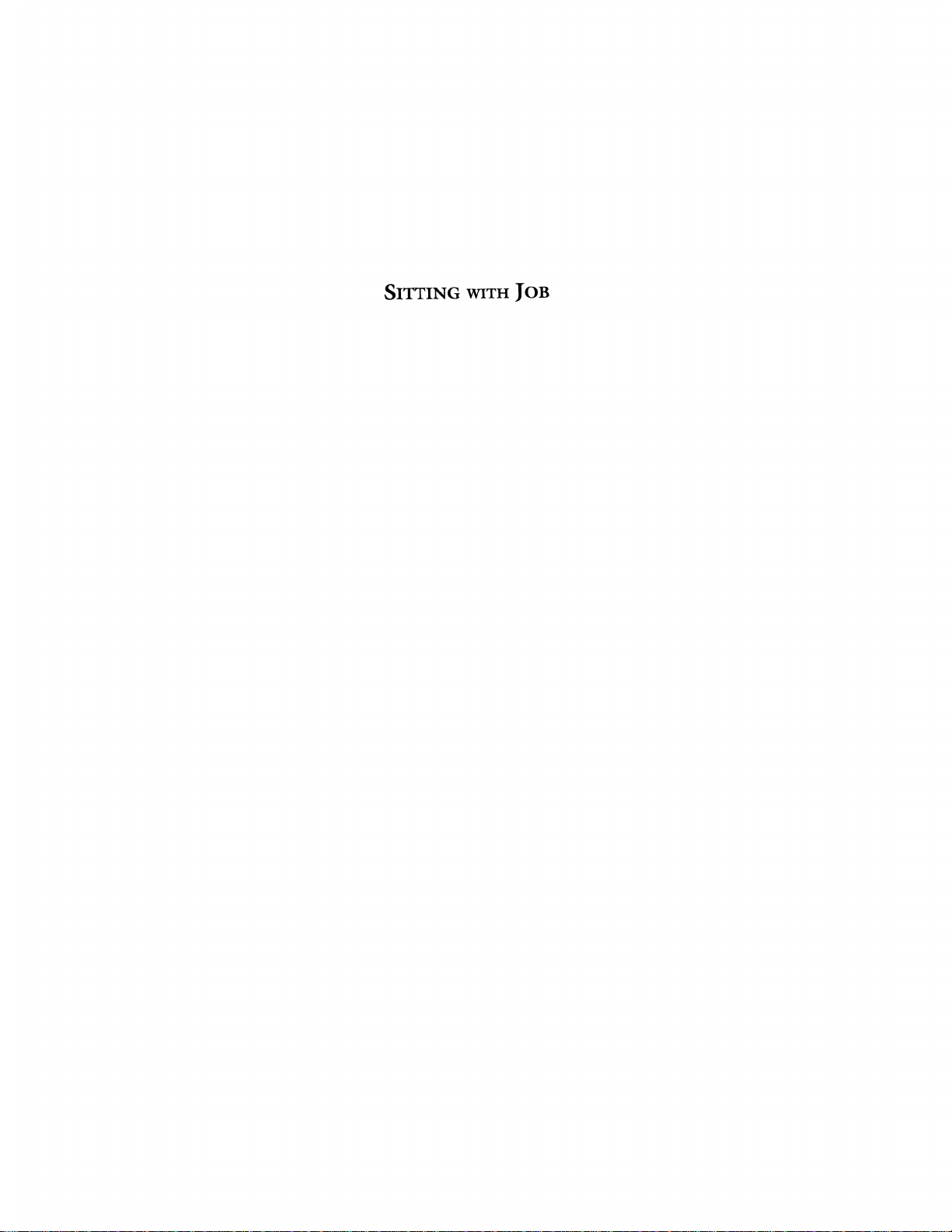 Sitting with Job: Selected Studies on the Book of Job