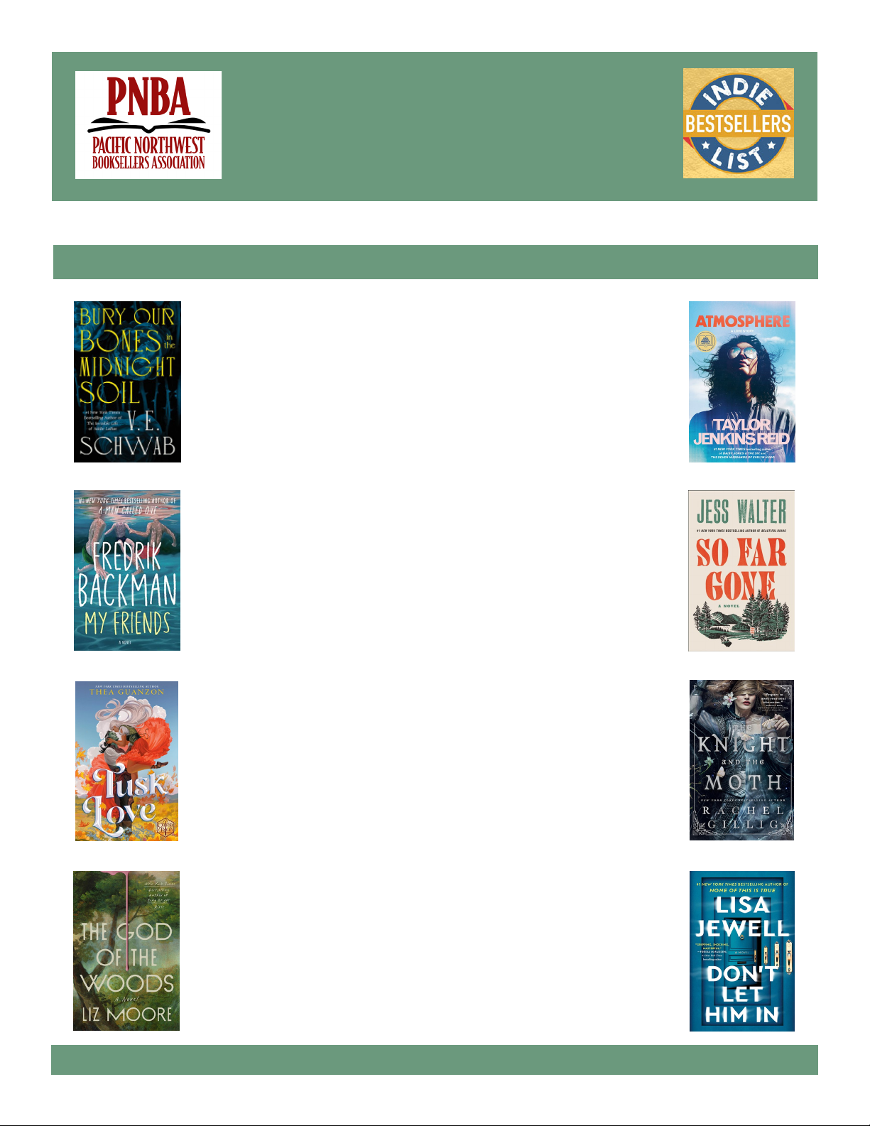 Pacific Northwest Independent Bestseller List - July 6, 2025