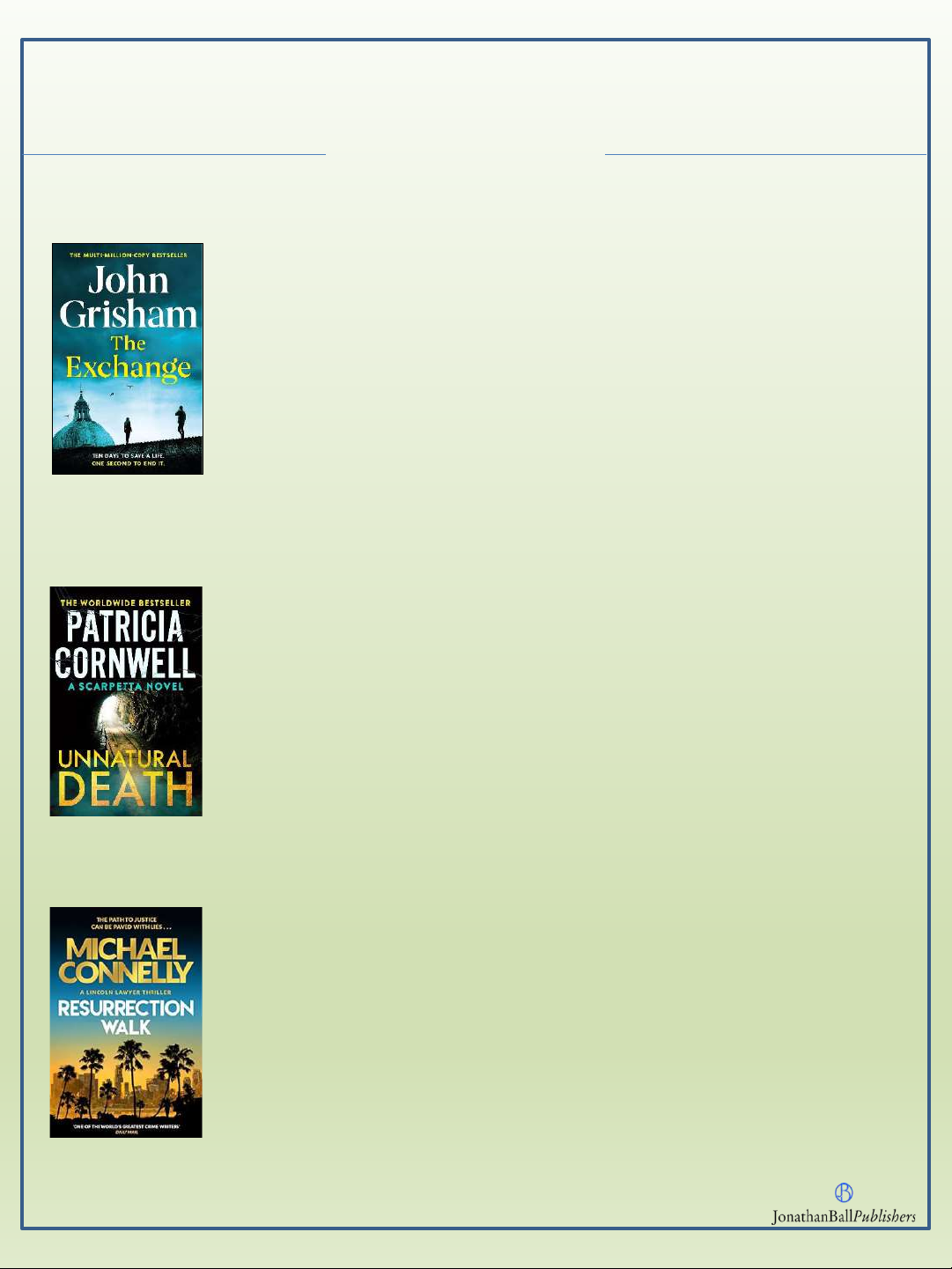 Jonathan Ball Publishers November 2023 Highlights