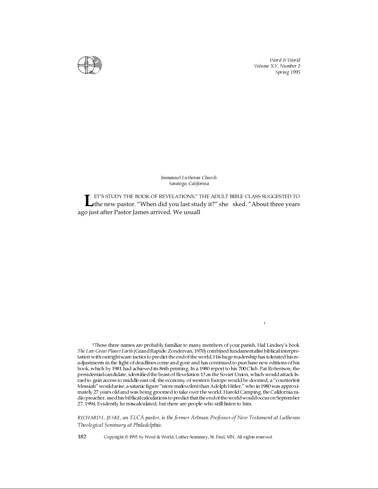 The Book of Revelation in the Parish