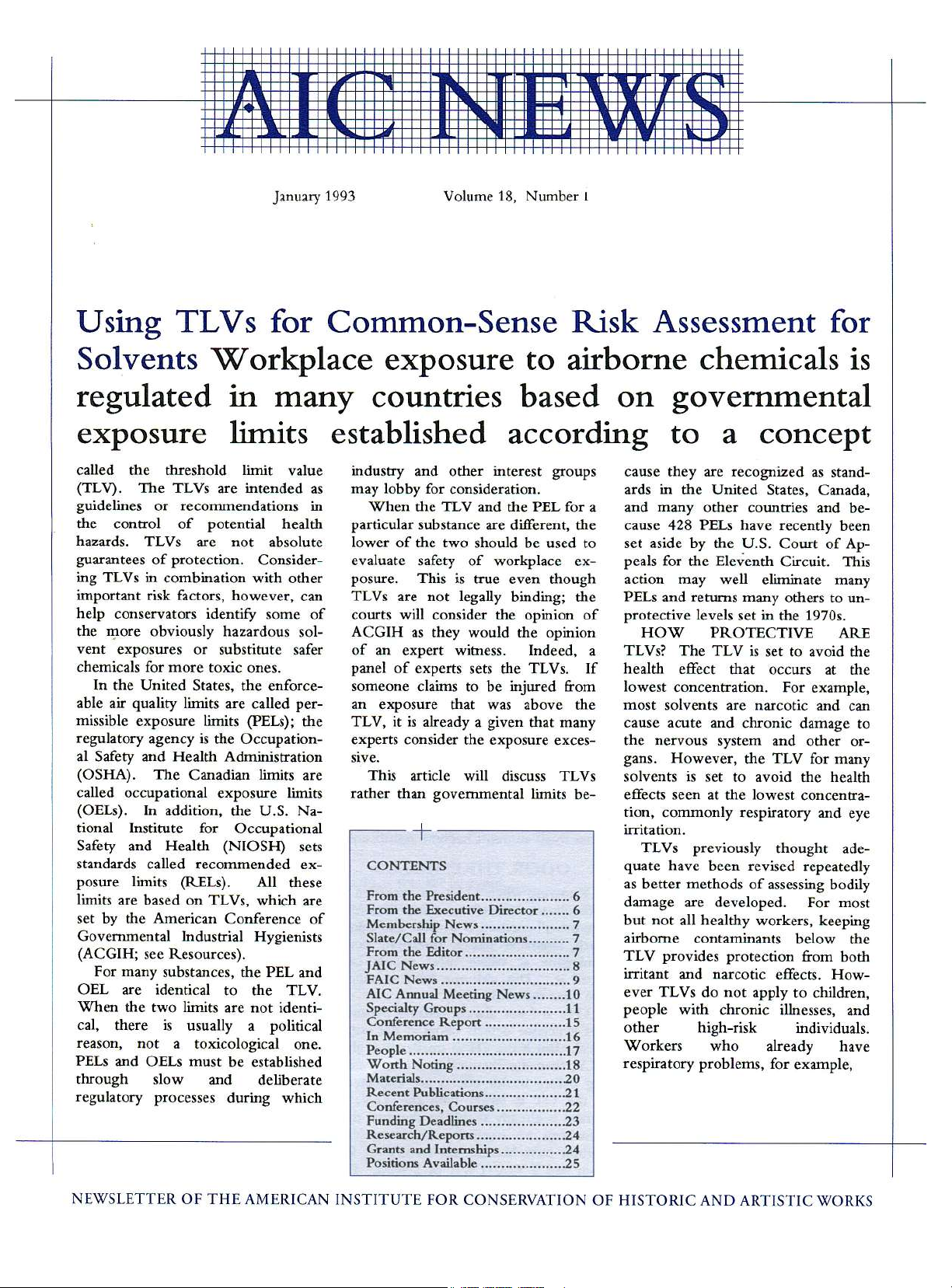 Using TLVs for Common-Sense Risk Assessment for Solvents