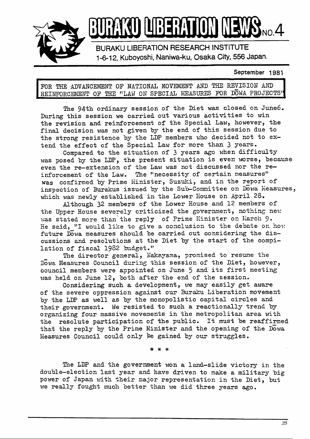 BURAKU LIBERATION NEWS NO.4