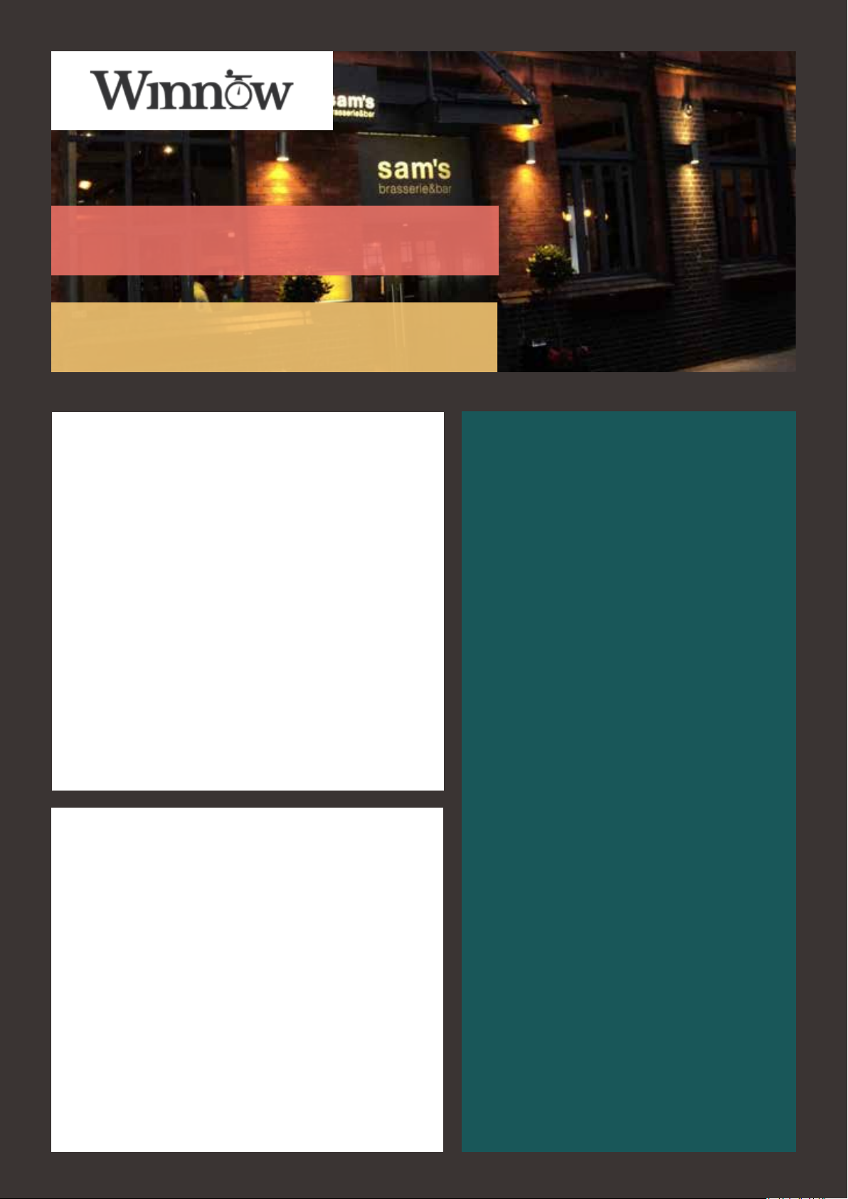 Sam's Brasserie & Bar Restaurant Case Study