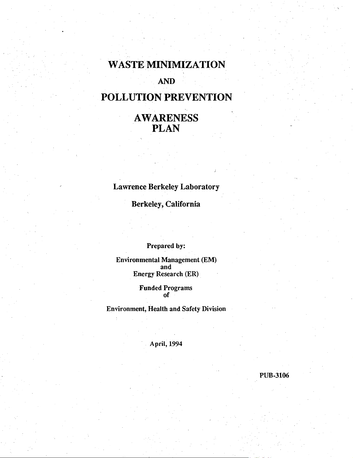 Waste Minimisation