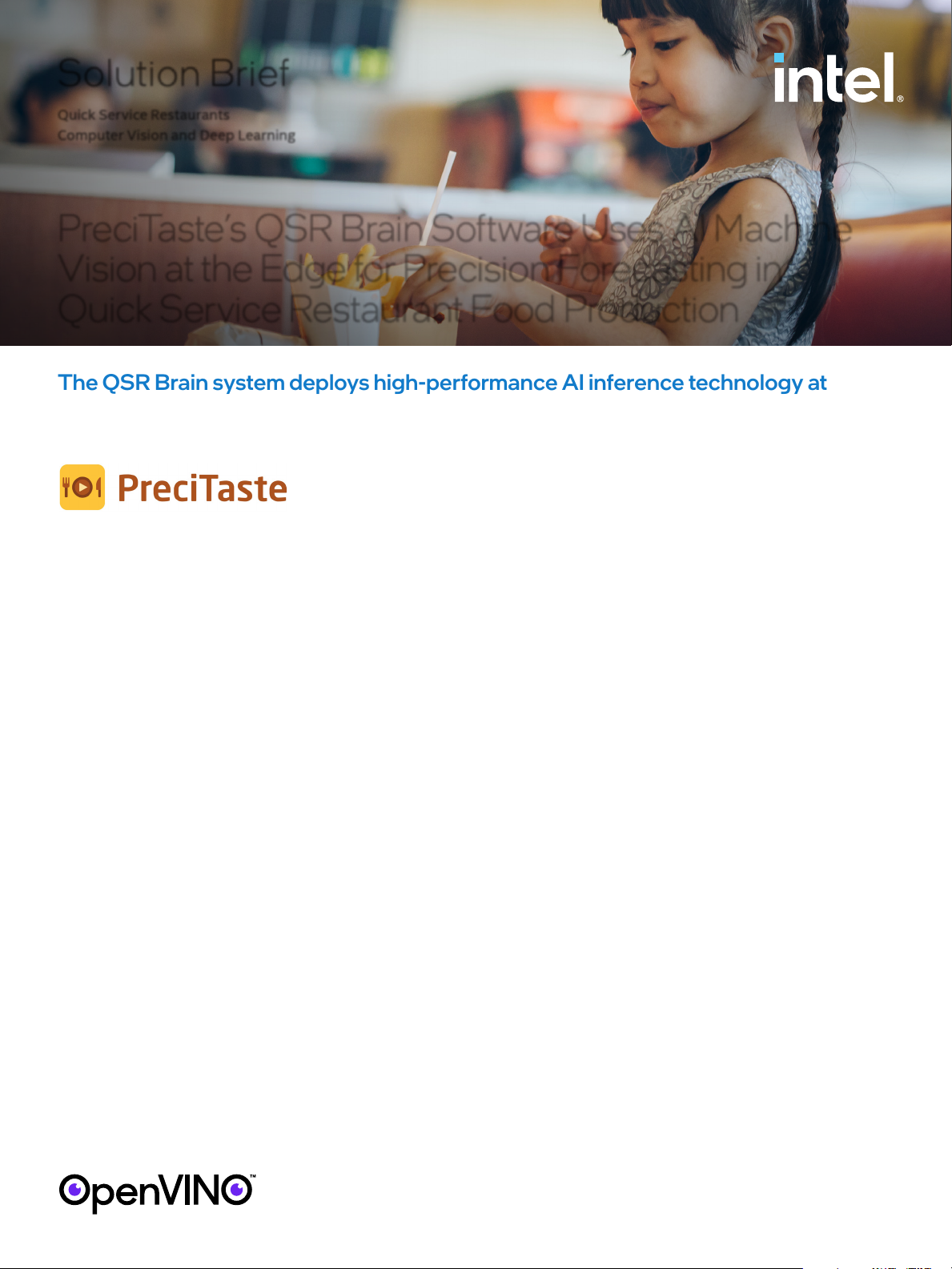 Solution Brief | PreciTaste's QSR Brain Software Uses AI Machine Vision at the Edge for Precision Forecasting in Quick Service Restaurant Food Production