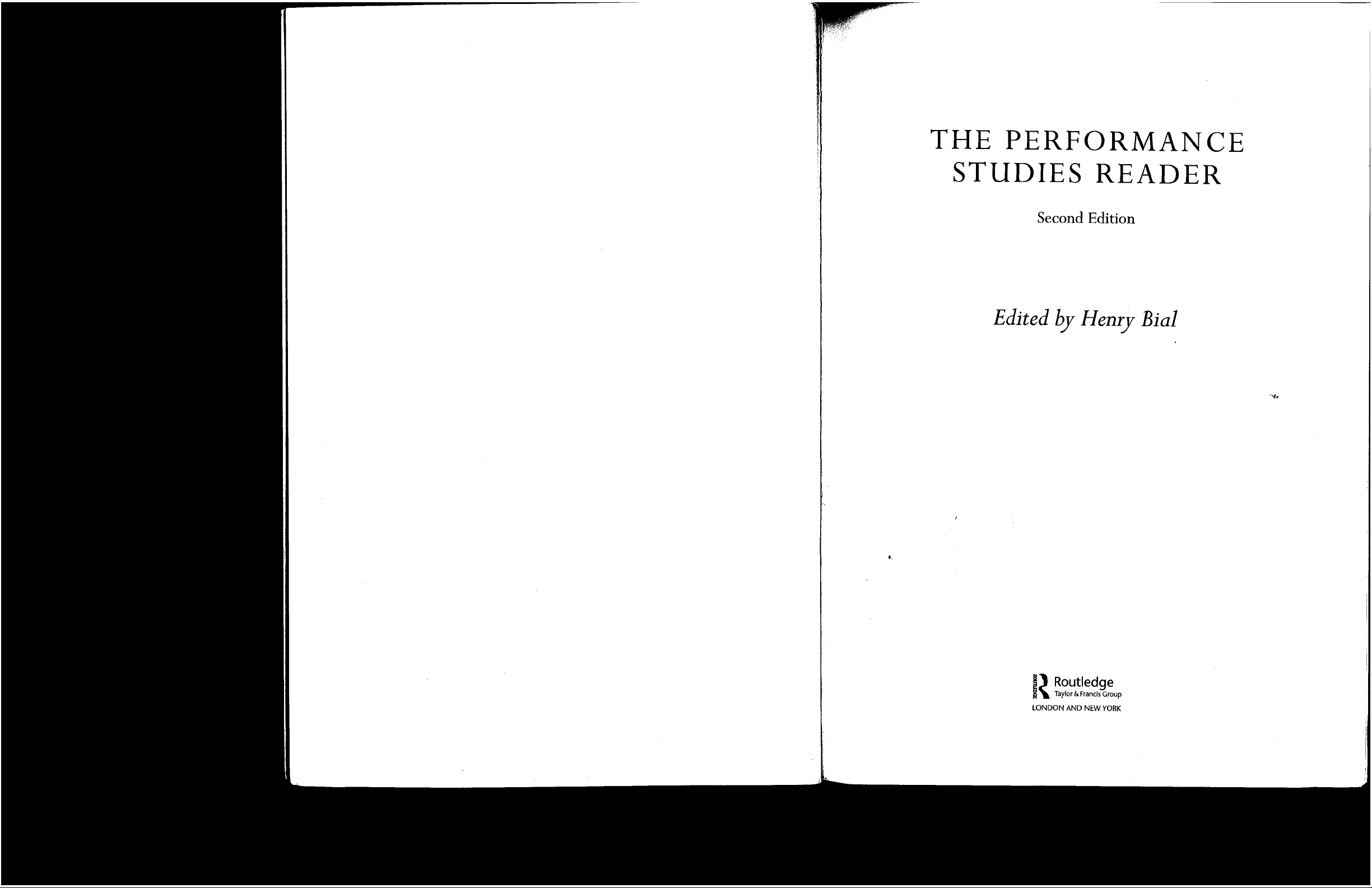 THE PERFORMANCE STUDIES READER