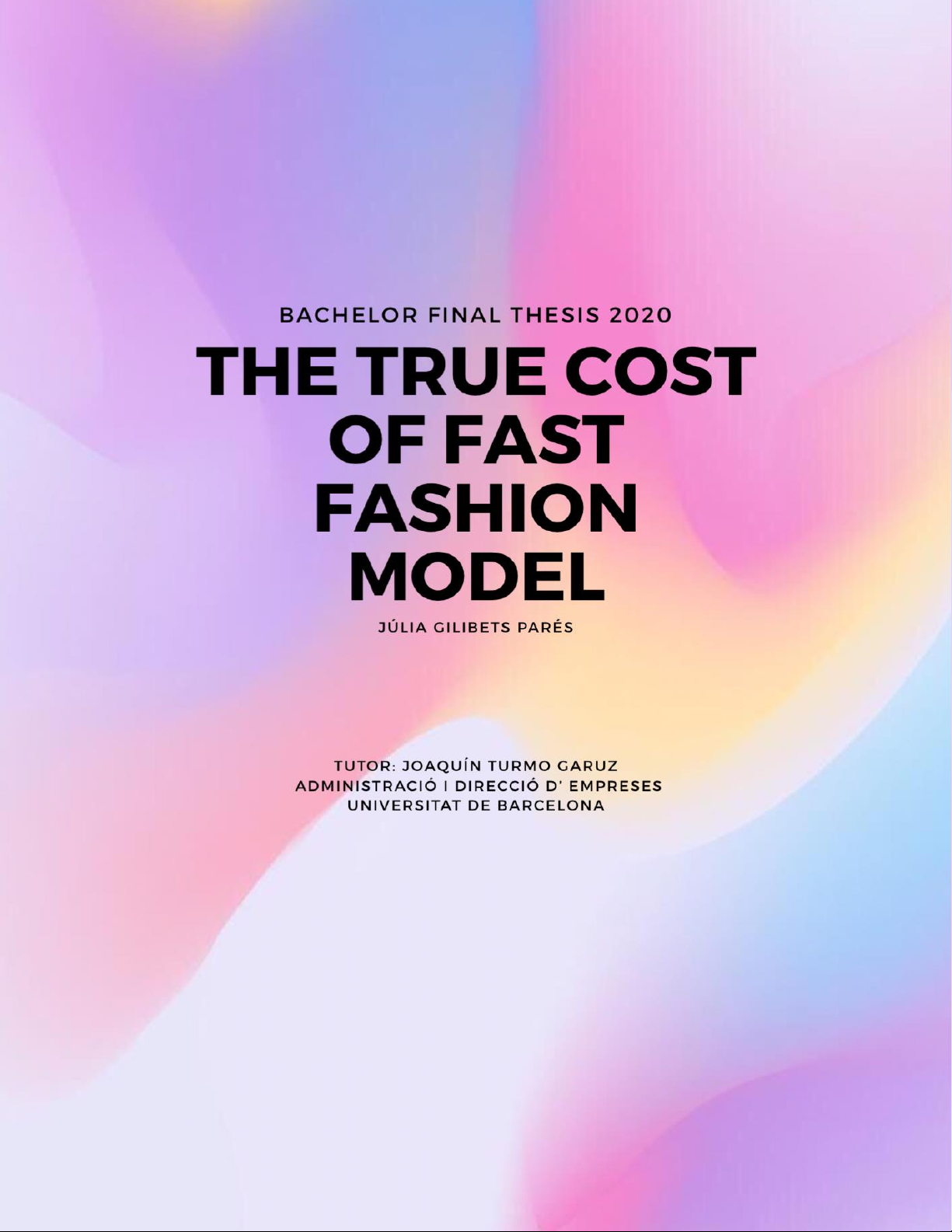 The true cost of Fast Fashion model