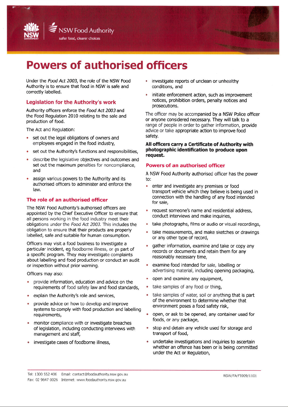 Powers of authorised officers