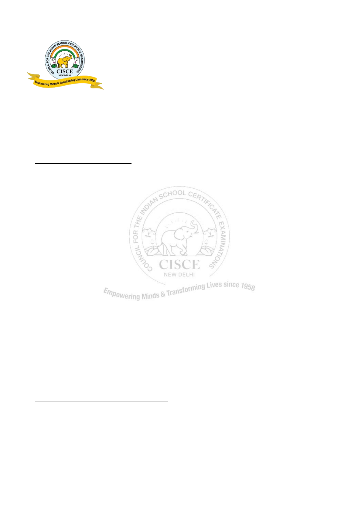 ISC (CLASS XII) SPECIMEN QUESTION PAPER 2026