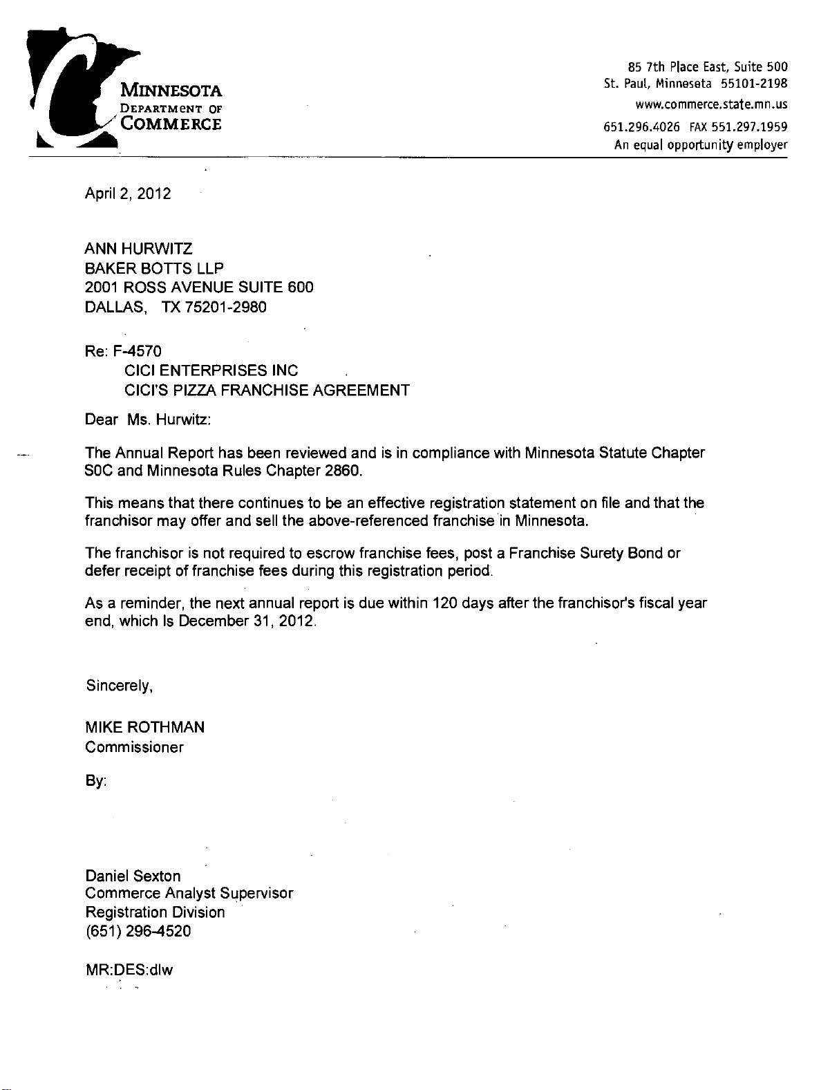 CICI'S PIZZA FRANCHISE AGREEMENT