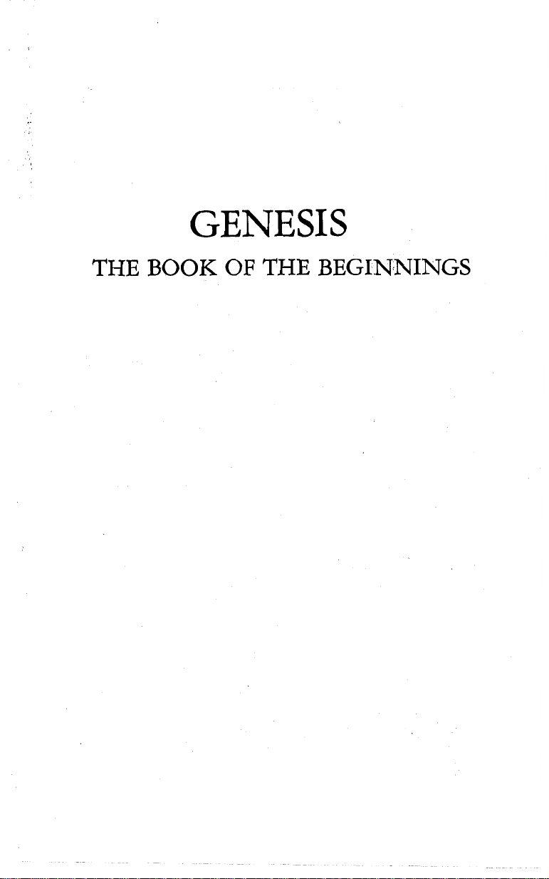 GENESIS THE BOOK OF THE BEGINNINGS