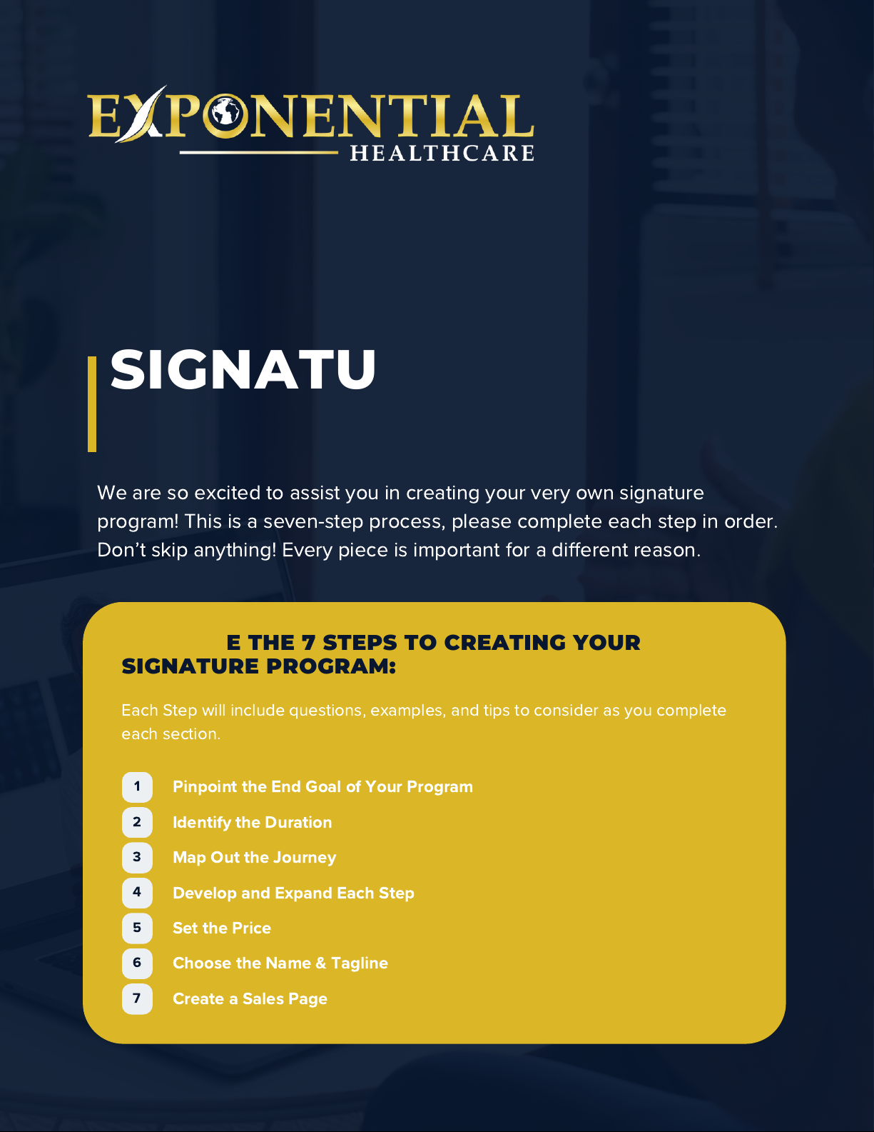 SIGNATURE PROGRAM TEMPLATE