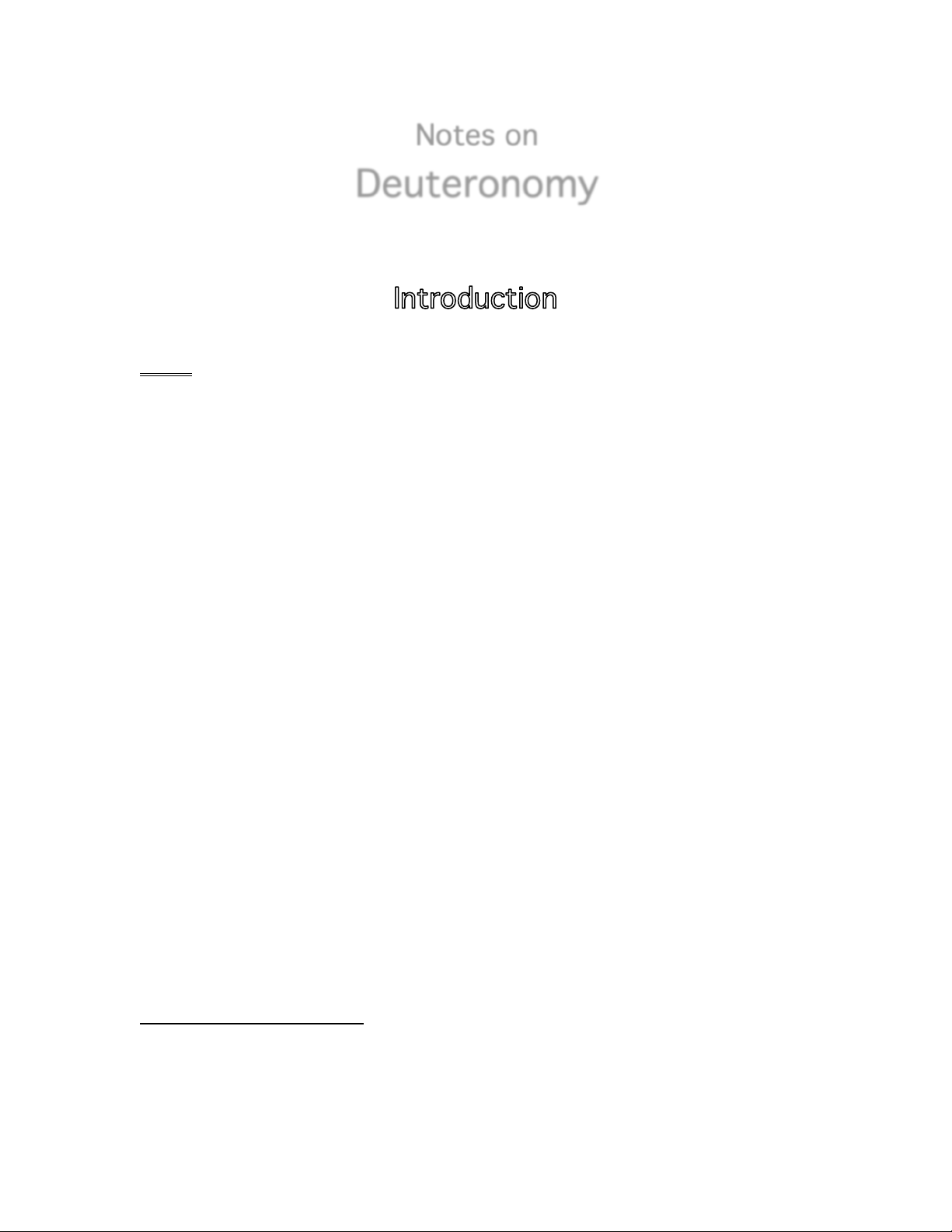 Notes on Deuteronomy 2024 Edition