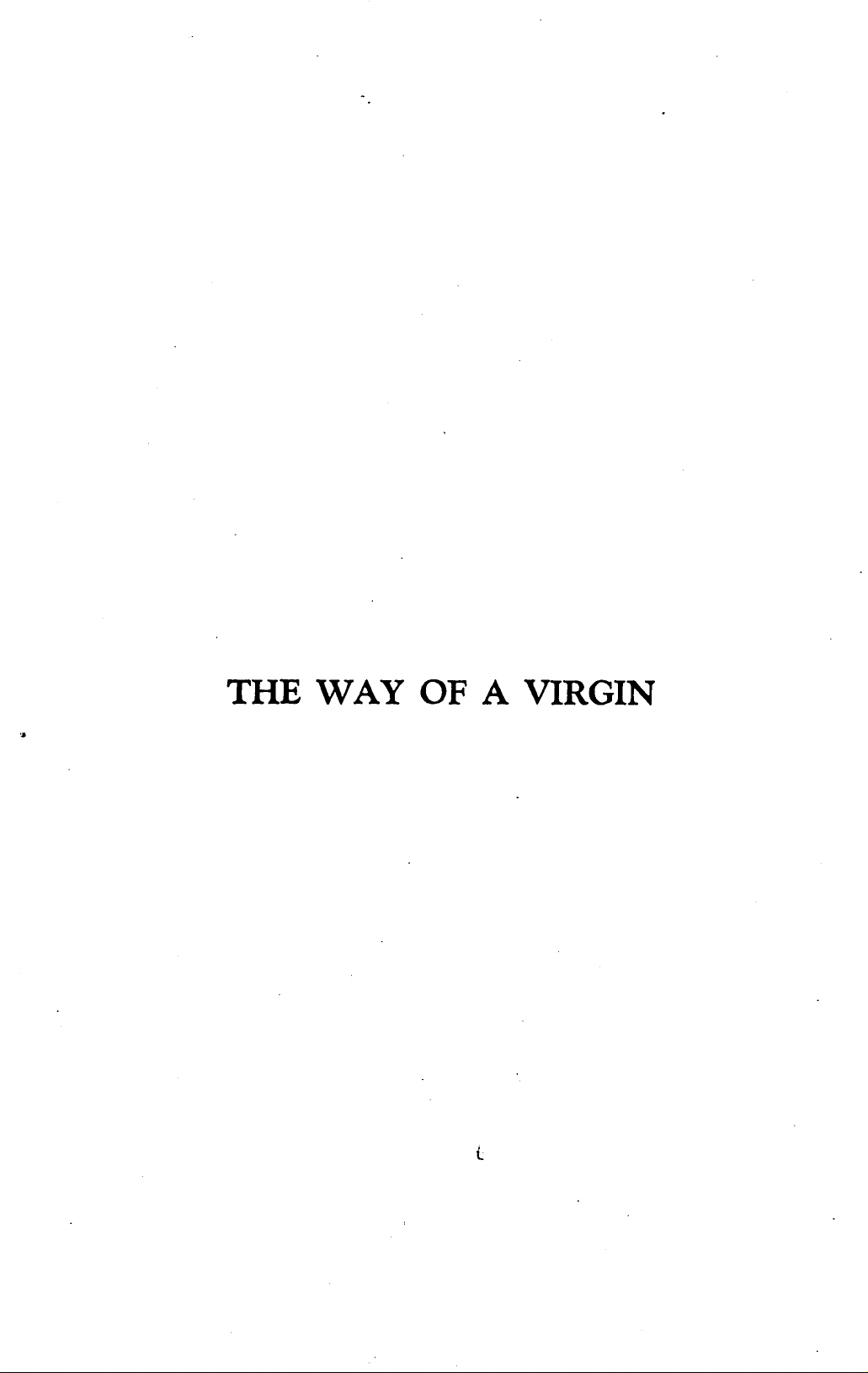 The Way of a Virgin