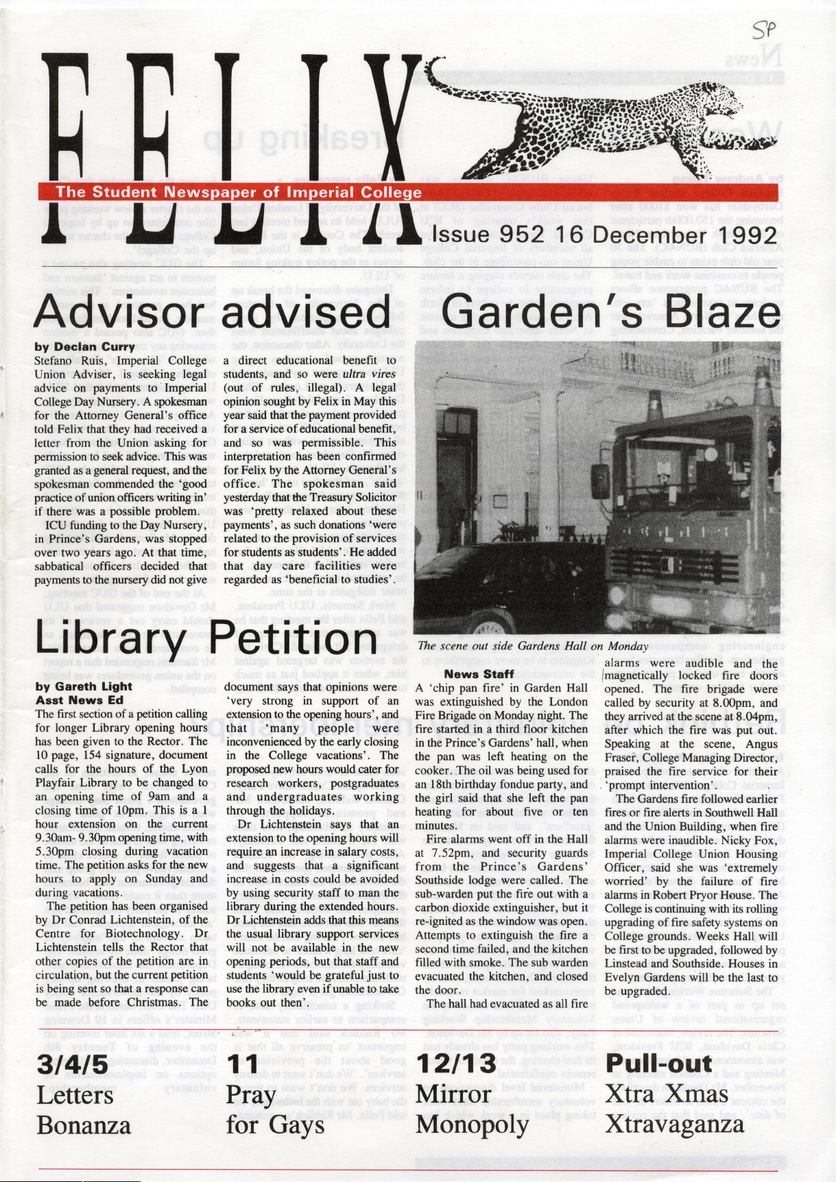 FELIX The Student Newspaper of Imperial College Issue 952 16 December 1992
