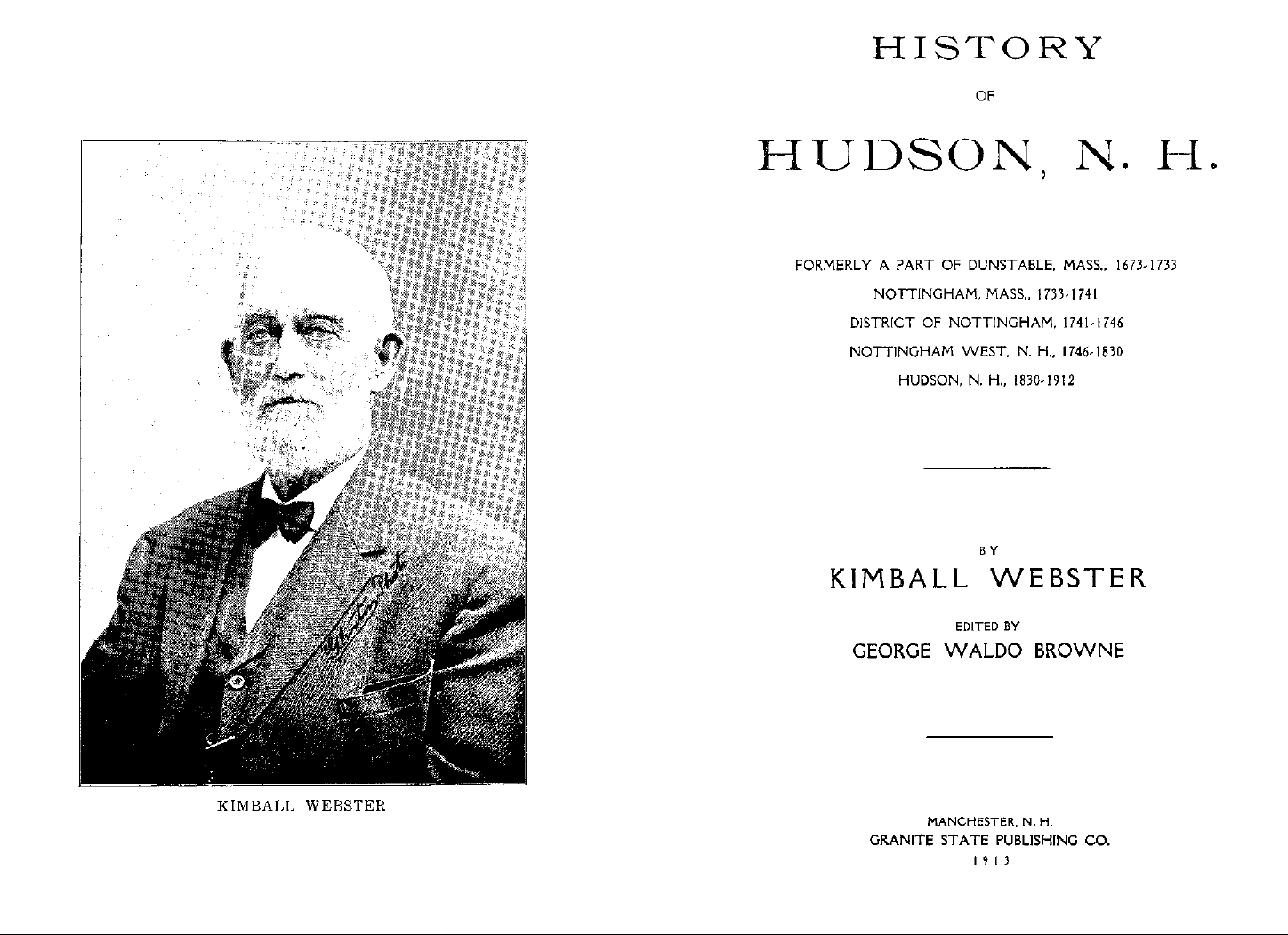 HISTORY OF HUDSON, N. H.