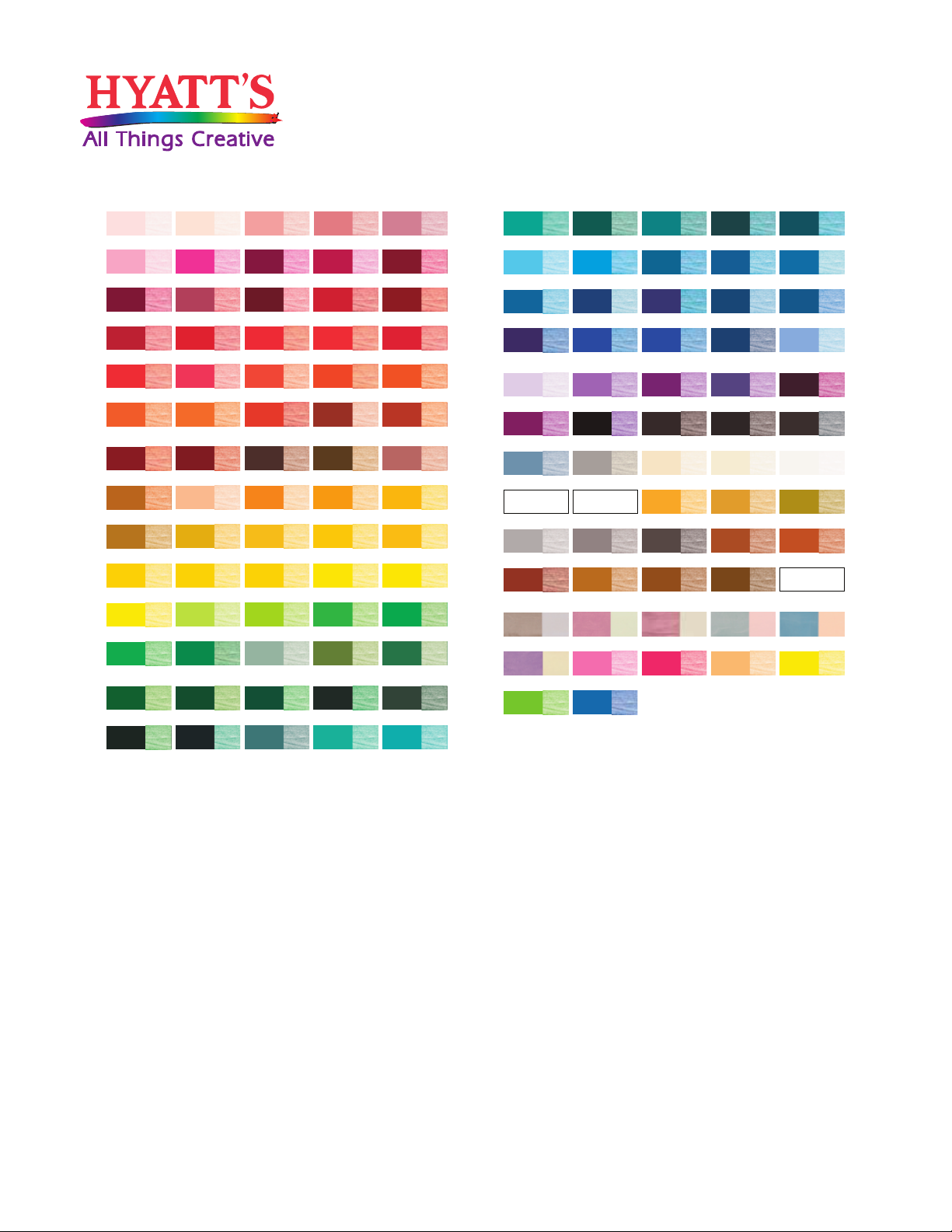 Color Chart for Liquitex Acrylics