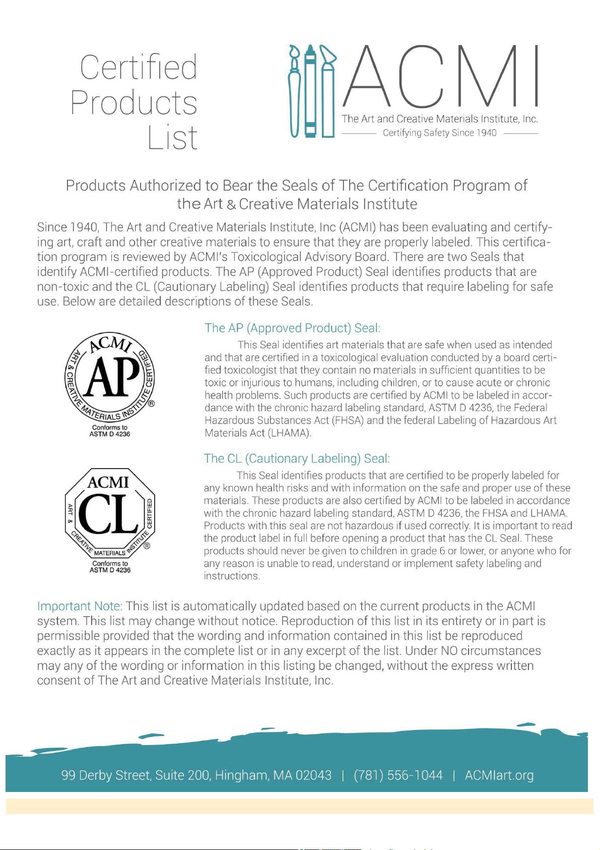 Certified Products List