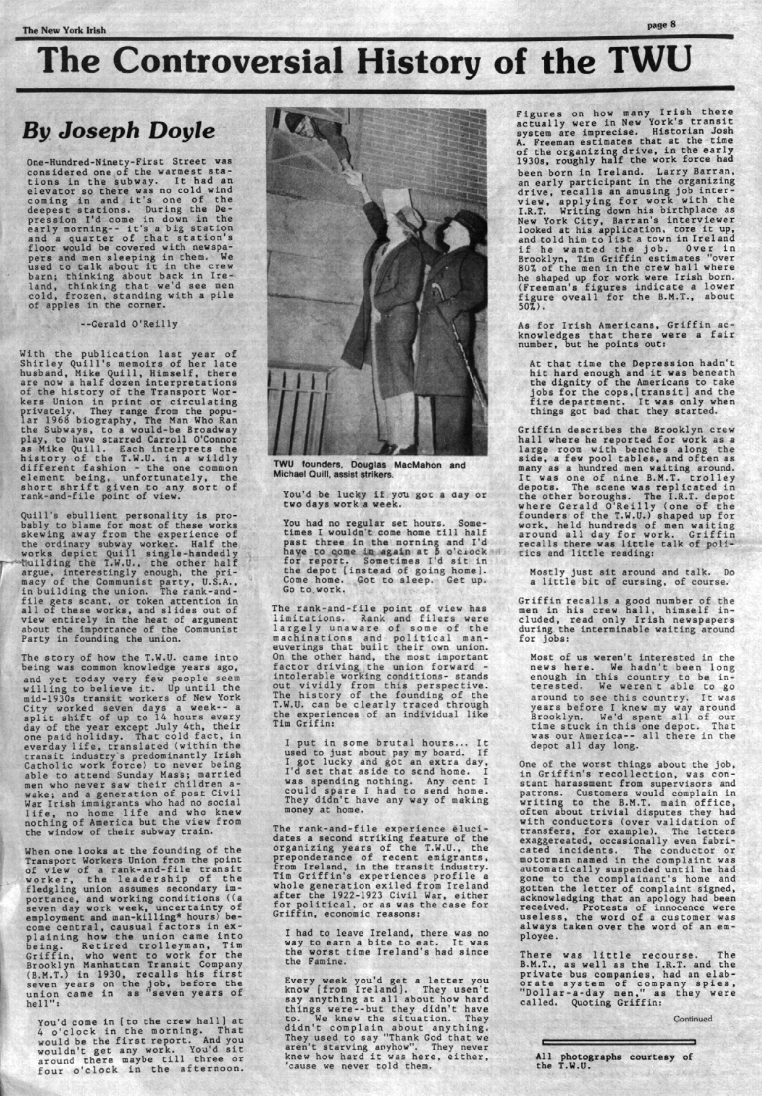 The Controversial History of the TWU