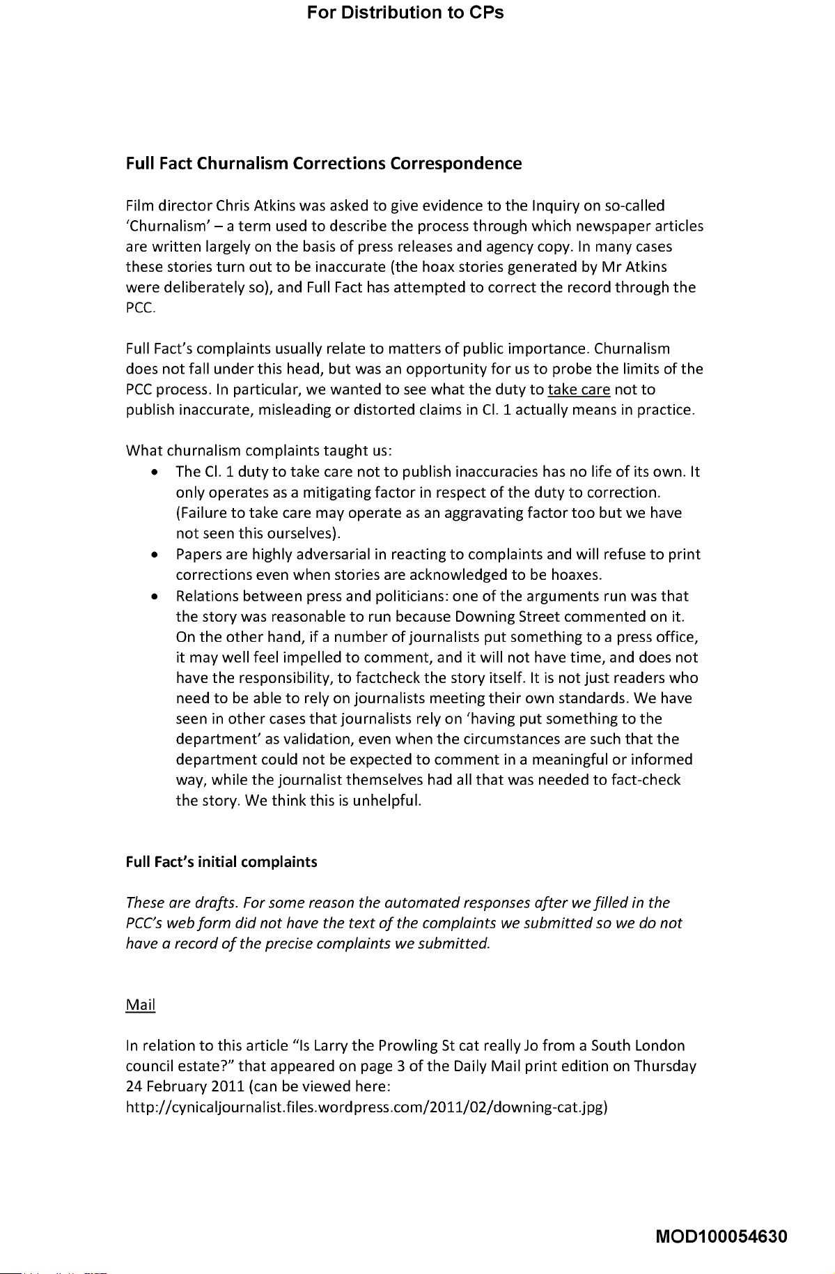 Full Fact Churnalism Corrections Correspondence