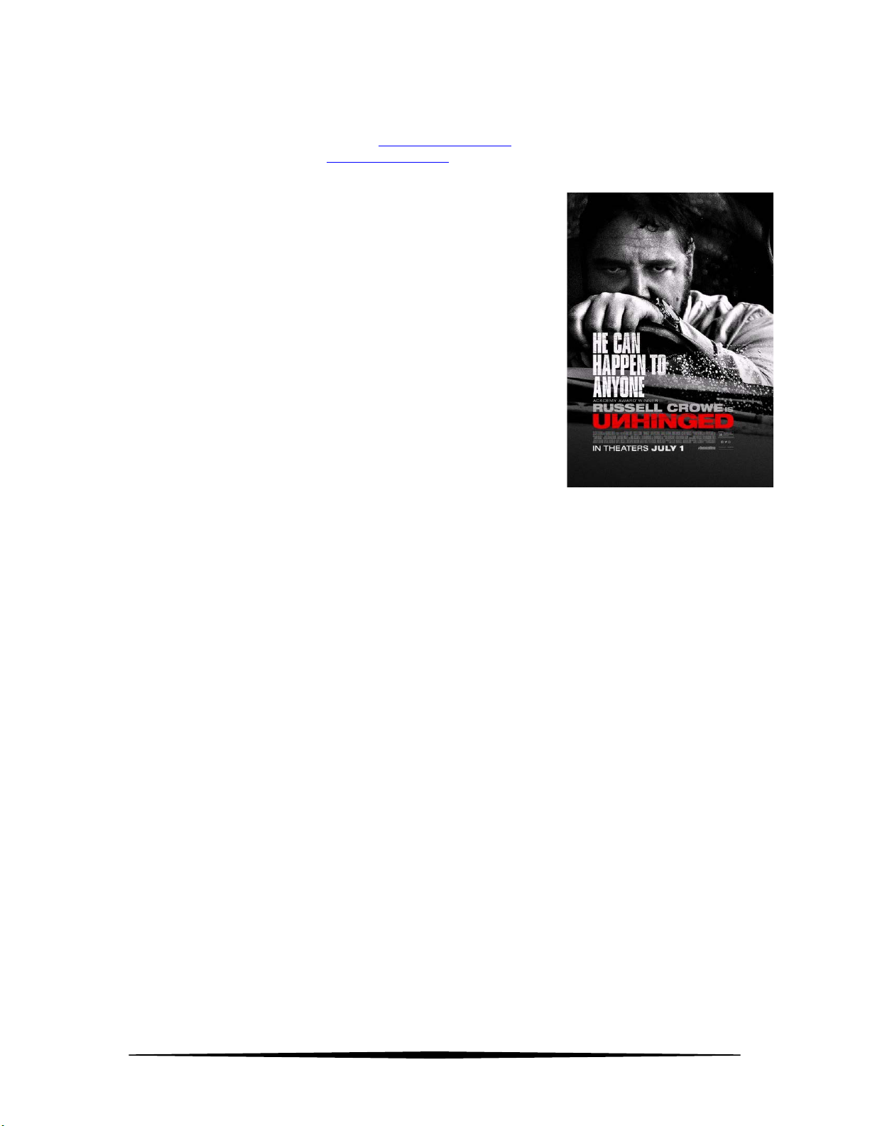 "Unhinged" is a 21st century Hitchcock "Psycho"
