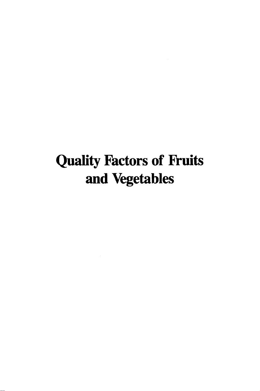Quality Factors of Fruits and Vegetables