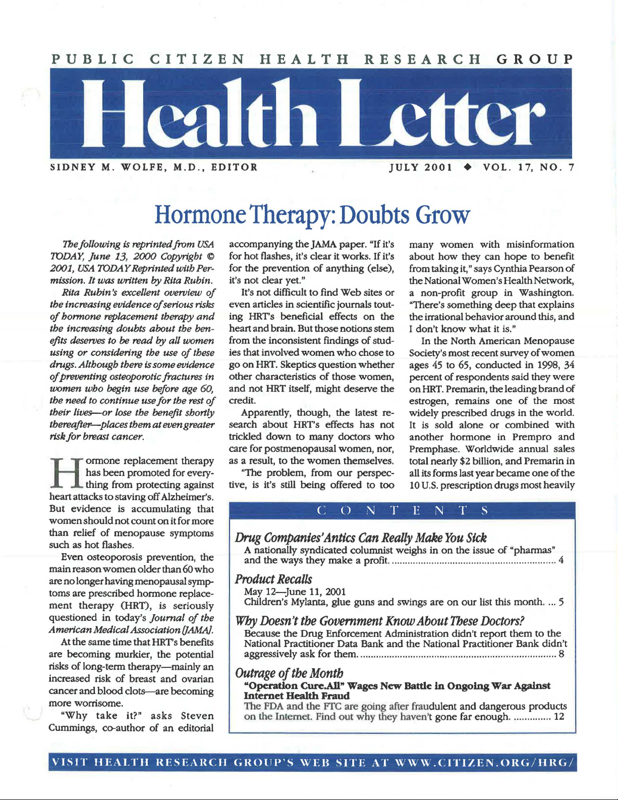 Hormone Therapy: Doubts Grow