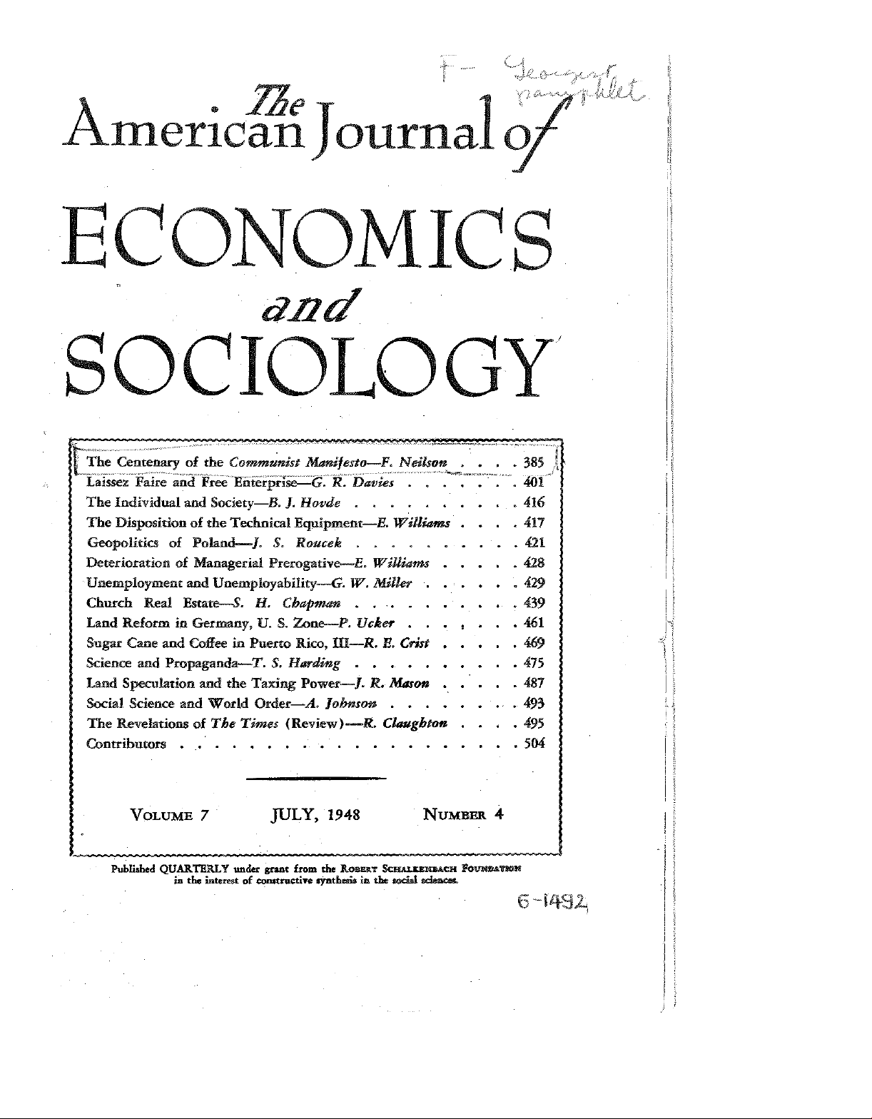 The Centenary of the Communist Manifesto