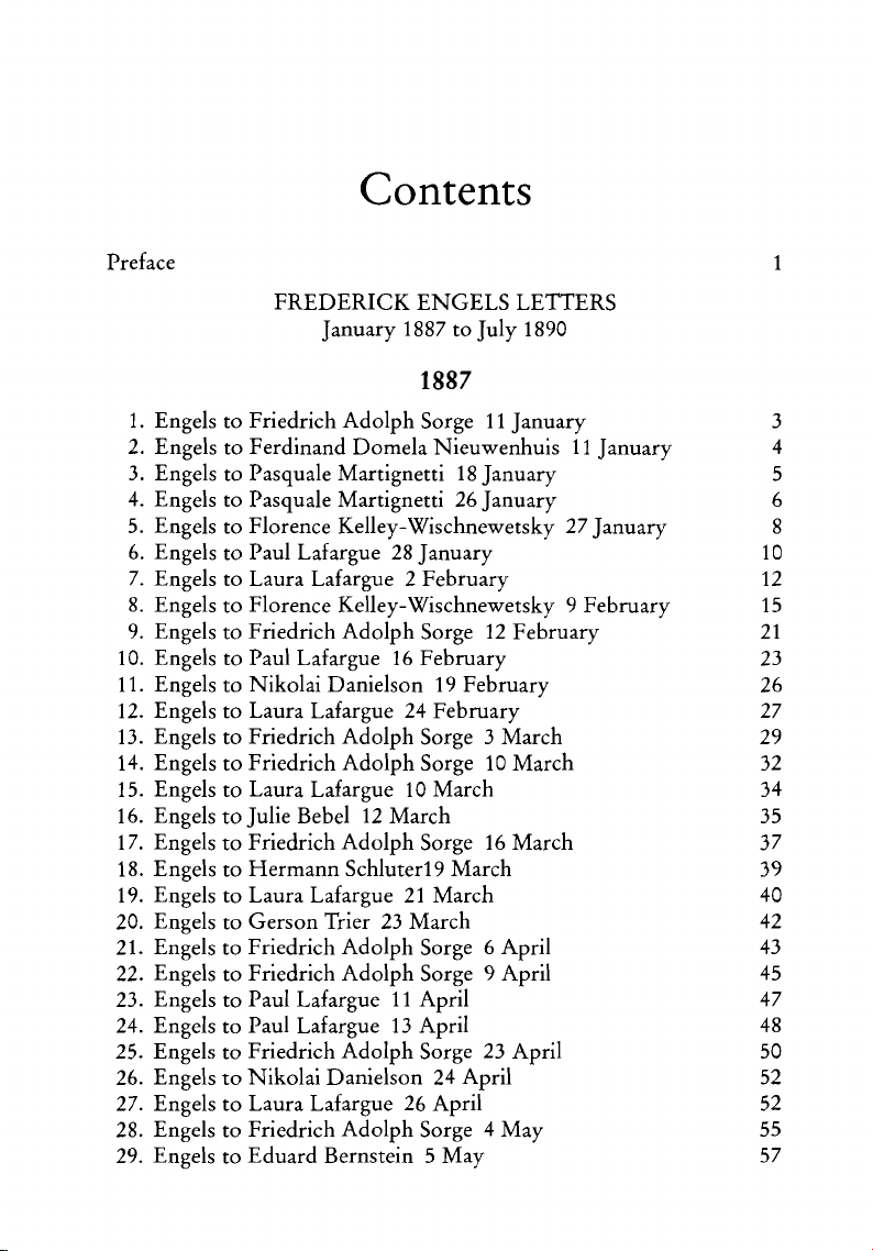 FREDERICK ENGELS LETTERS January 1887 to July 1890