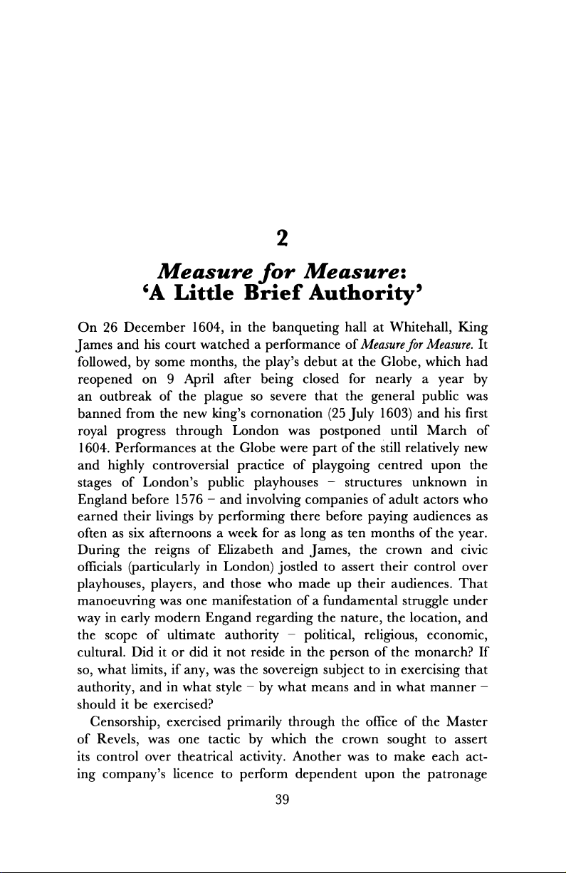 Measure for Measure: ‘A Little Brief Authority’