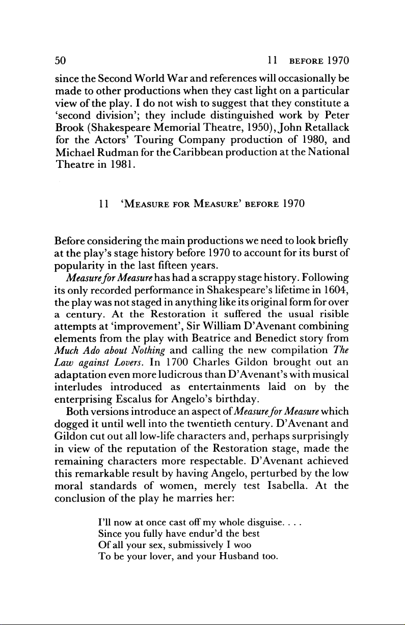 ‘Measure for Measure’ Before 1970